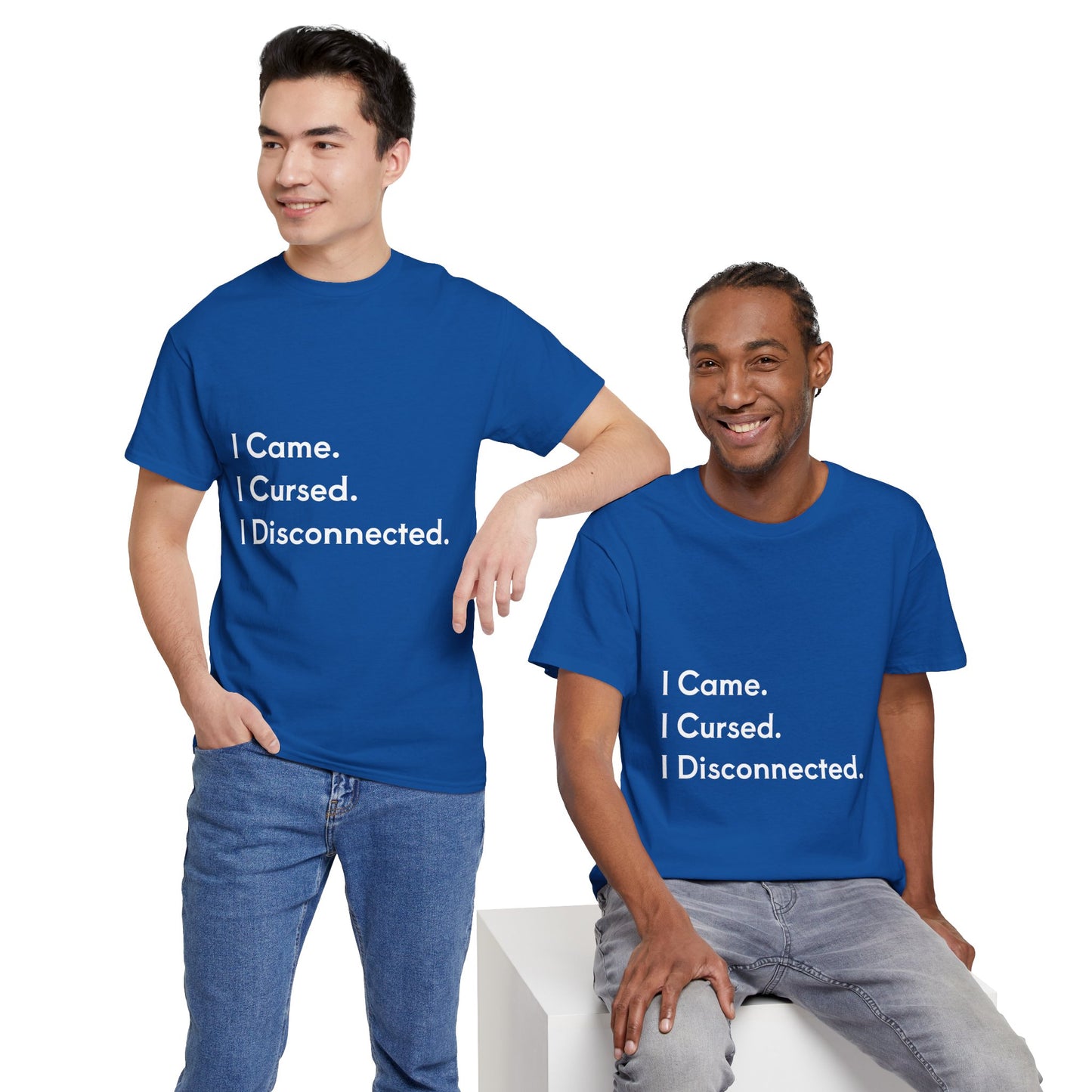I Came I Cursed I Disconnected Unisex Heavy Cotton Tee, Funny Halloween T-Shirt