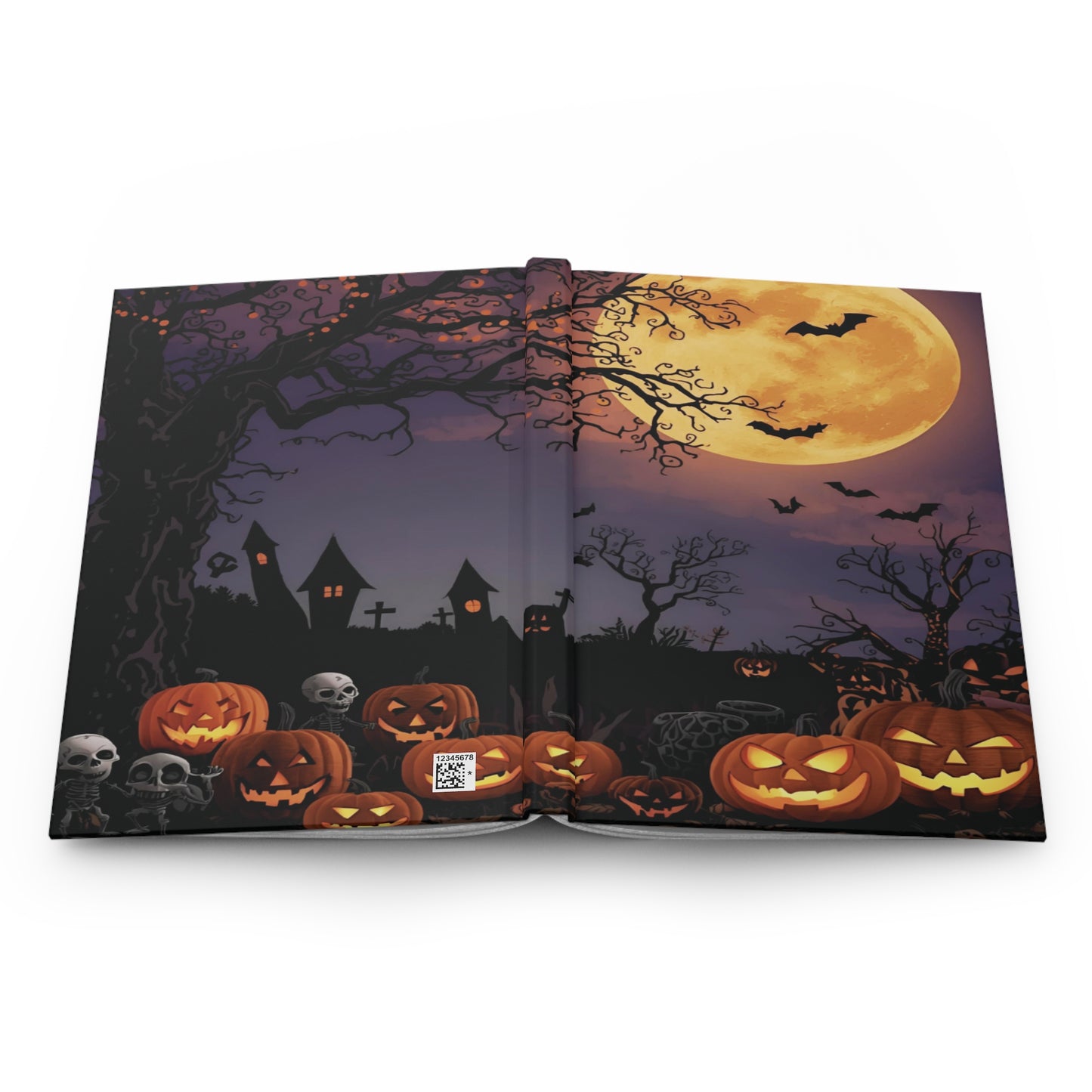 Halloween Themed Hardcover Journal, Spooky Notebook