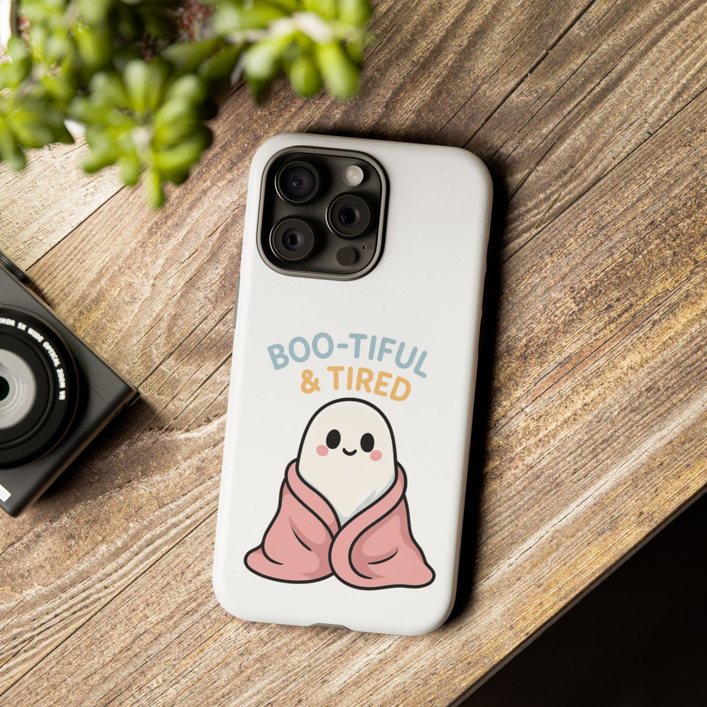 Boo-tiful & Tired Phone Case, Halloween-Themed Design