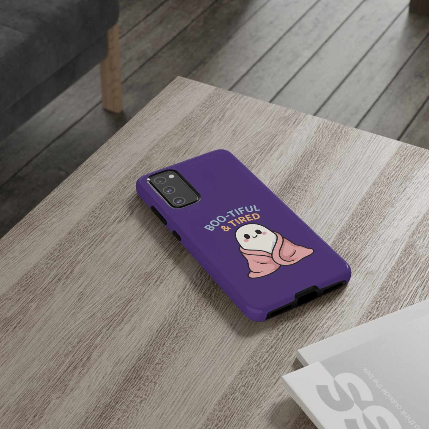 Boo-Tiful & Tired Phone Case, Halloween-Themed Design