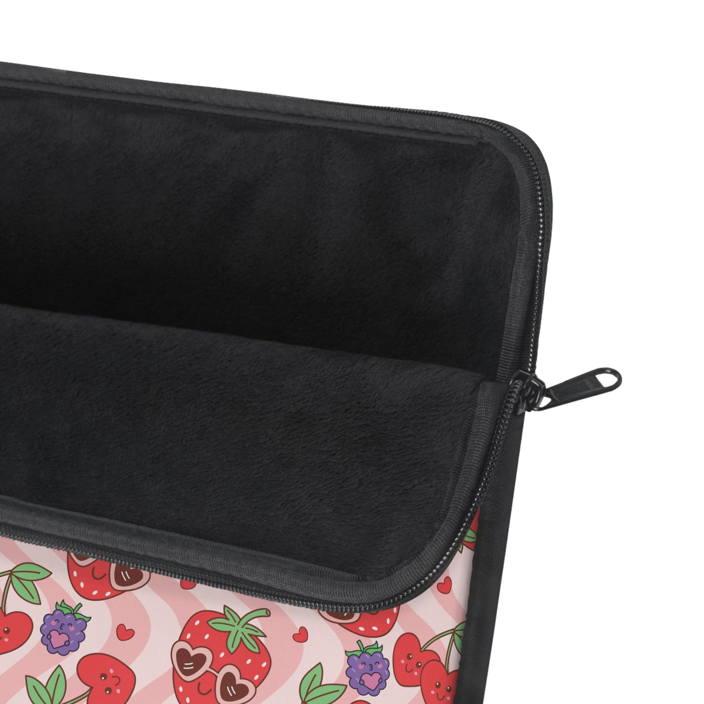 Strawberry Heart Pattern Laptop Sleeve – Cute Kawaii Fruit Design