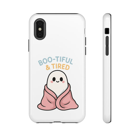 Boo-tiful & Tired Phone Case, Halloween-Themed Design