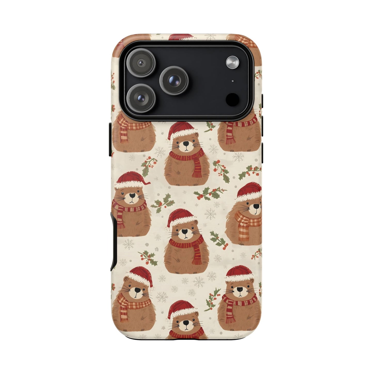 Christmas Phone Case, Cute Capybara Phone Case for Iphone 17, 16, 15, 14, 13, 12, 11 & Samsung
