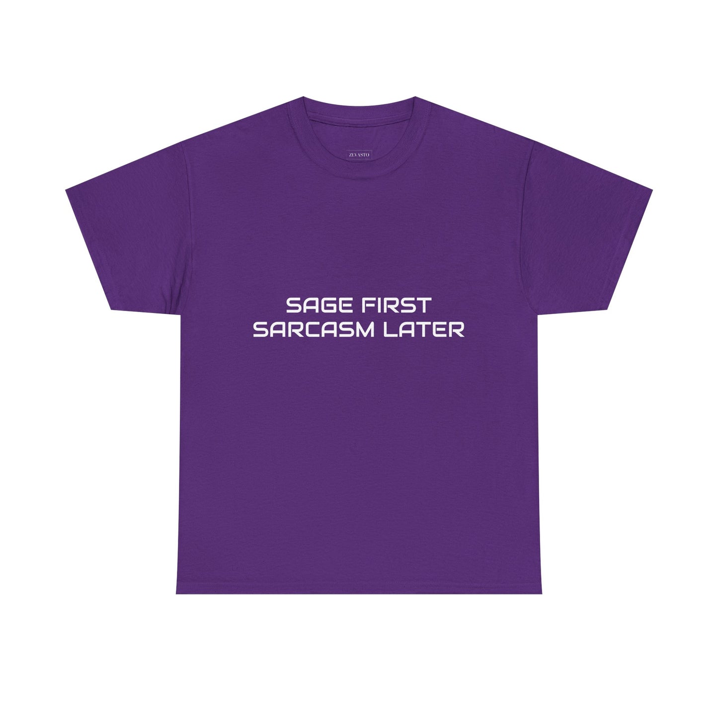 Sage First Sarcasm Later Tee, Funny Unisex T-Shirt, Sarcastic Humor Apparel