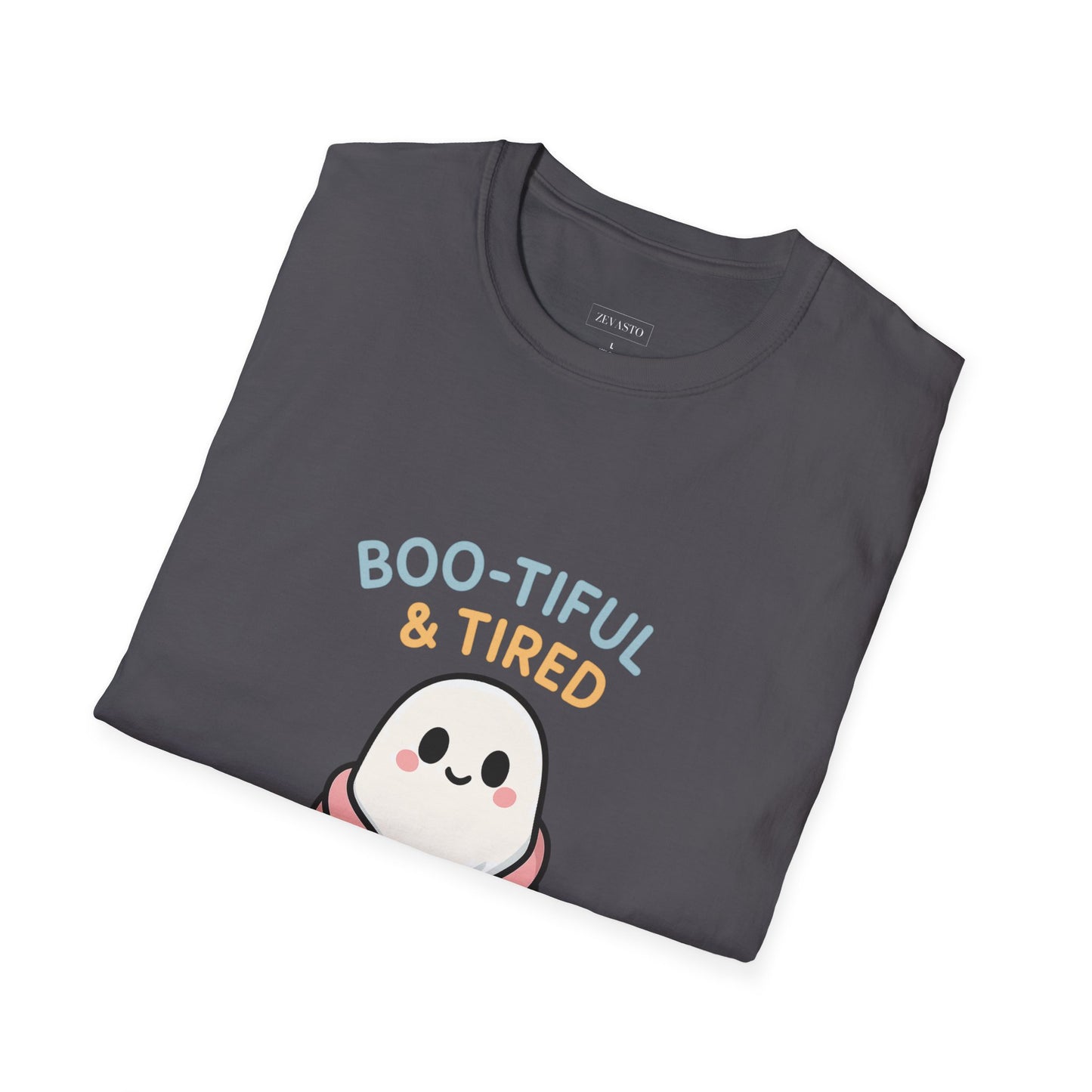 Boo-Tiful & Tired T-Shirt, Halloween-Themed Unisex T-Shirt