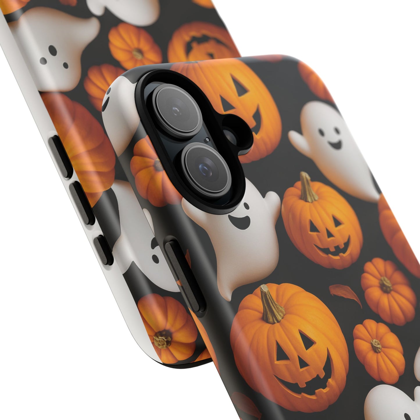 Halloween Phone Case, Spooky Ghosts and Pumpkins Design