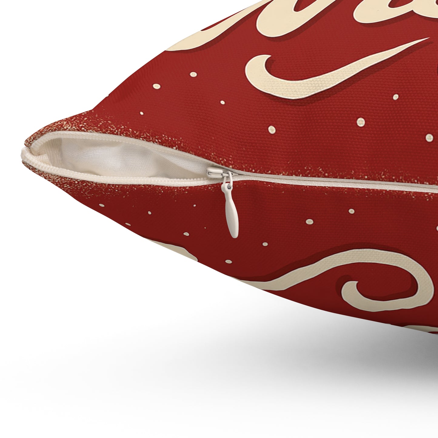 Warm Winter Wishes Throw Pillow, Festive Christmas Decor