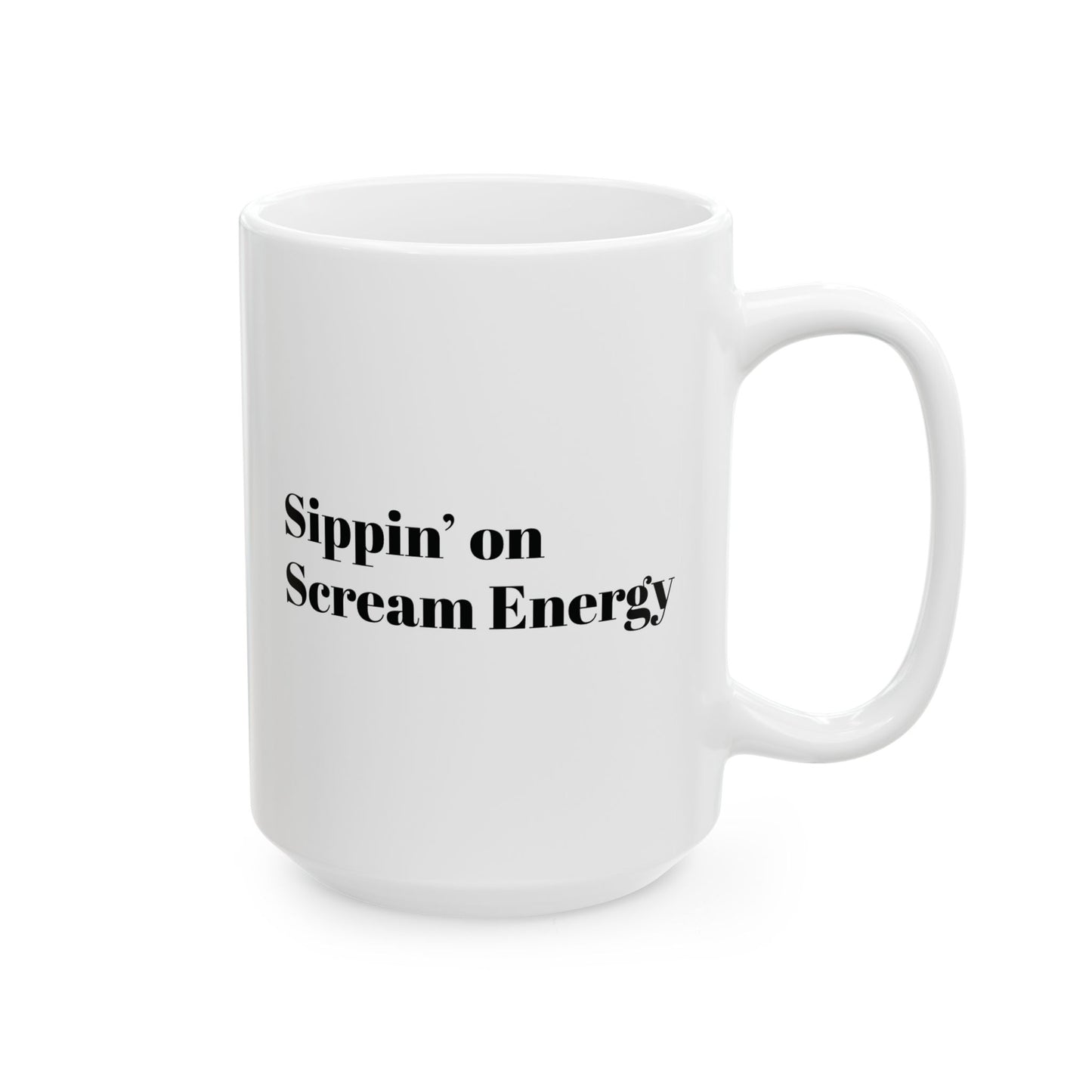 Sippin on Scream Energy-Ceramic Coffee Mug, Halloween Gift