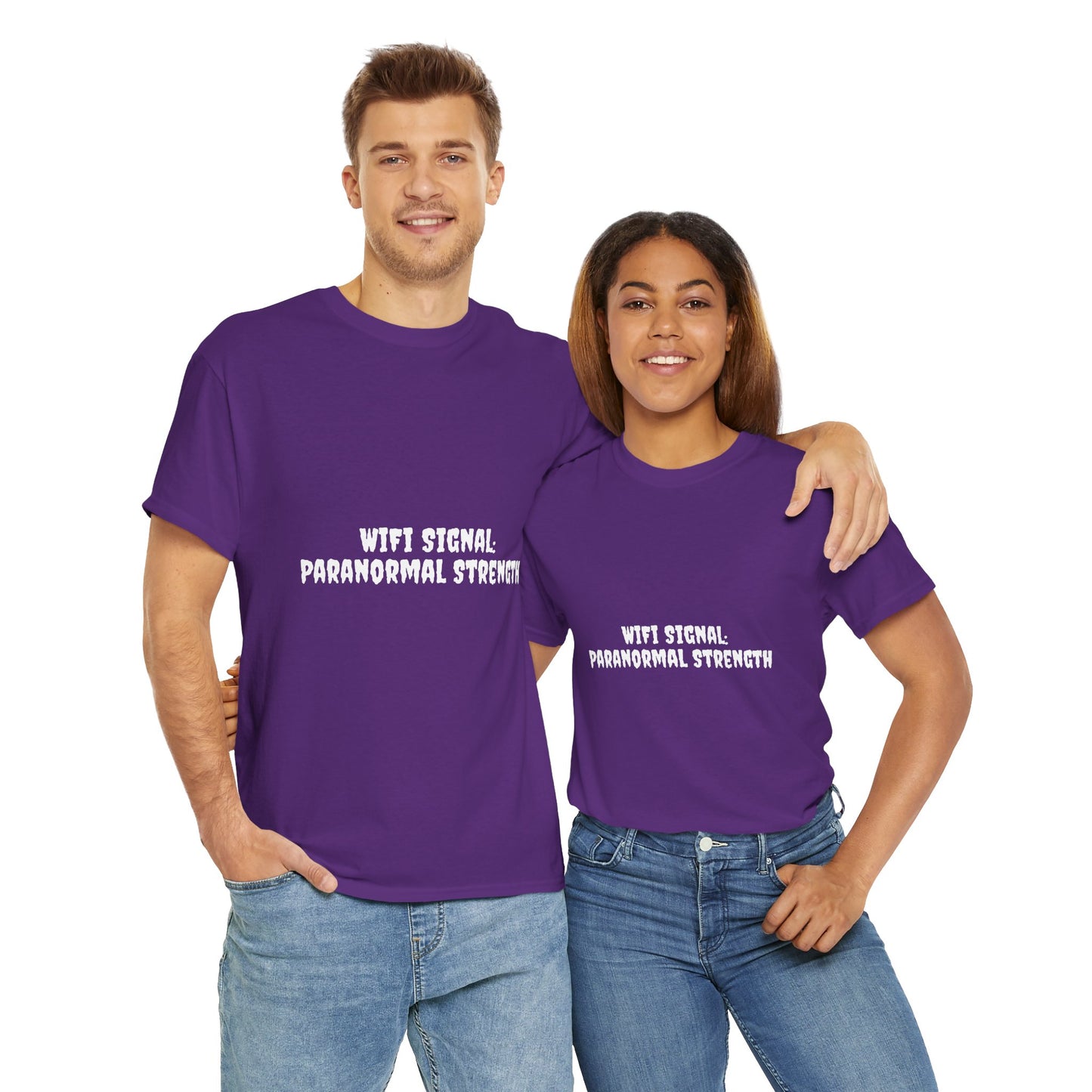 Paranormal Strength Tee, Unisex Heavy Cotton Tee, Funny Wifi Signal T-Shirt, Humor Apparel