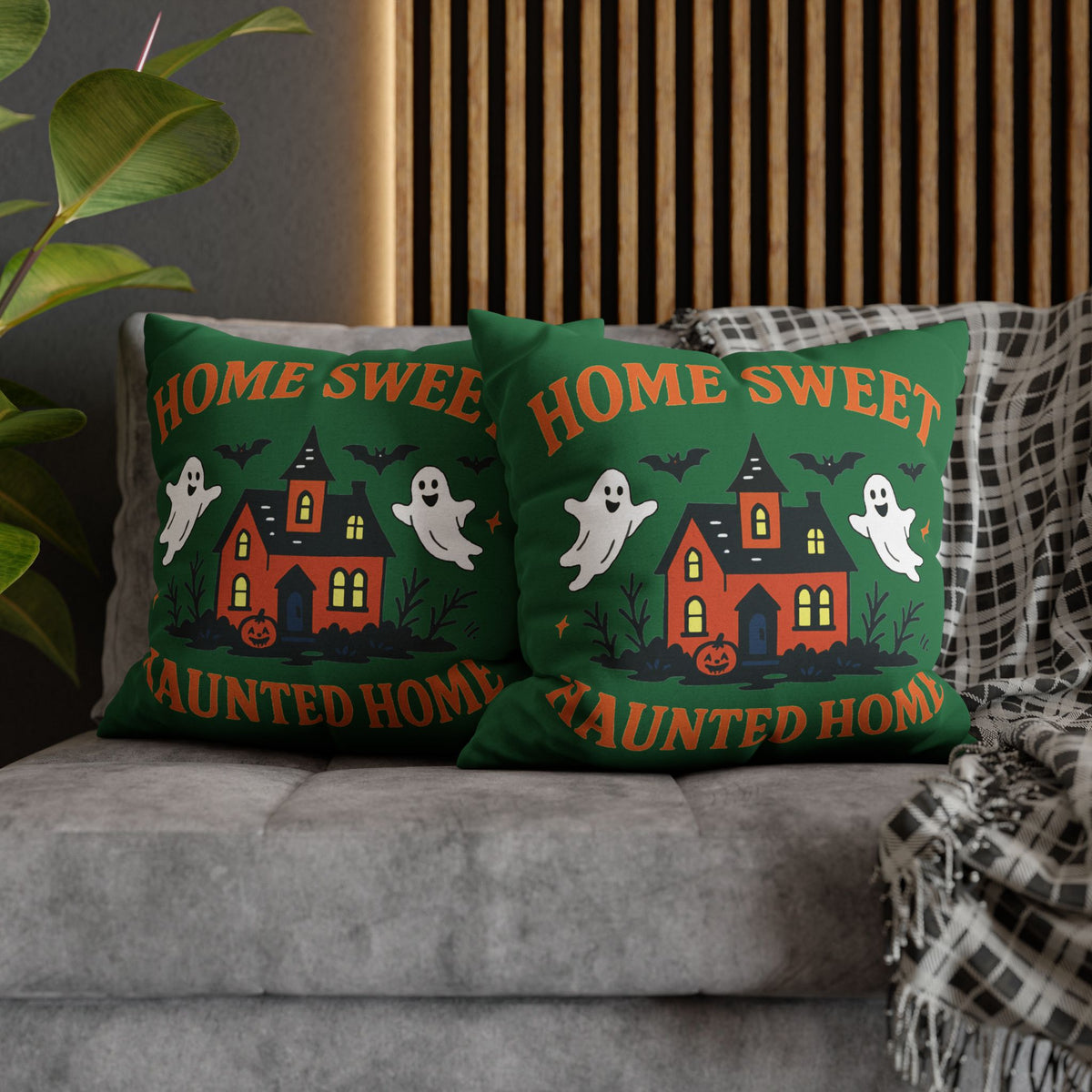 Halloween-Themed Decorative Pillowcase, Haunted Home Accent