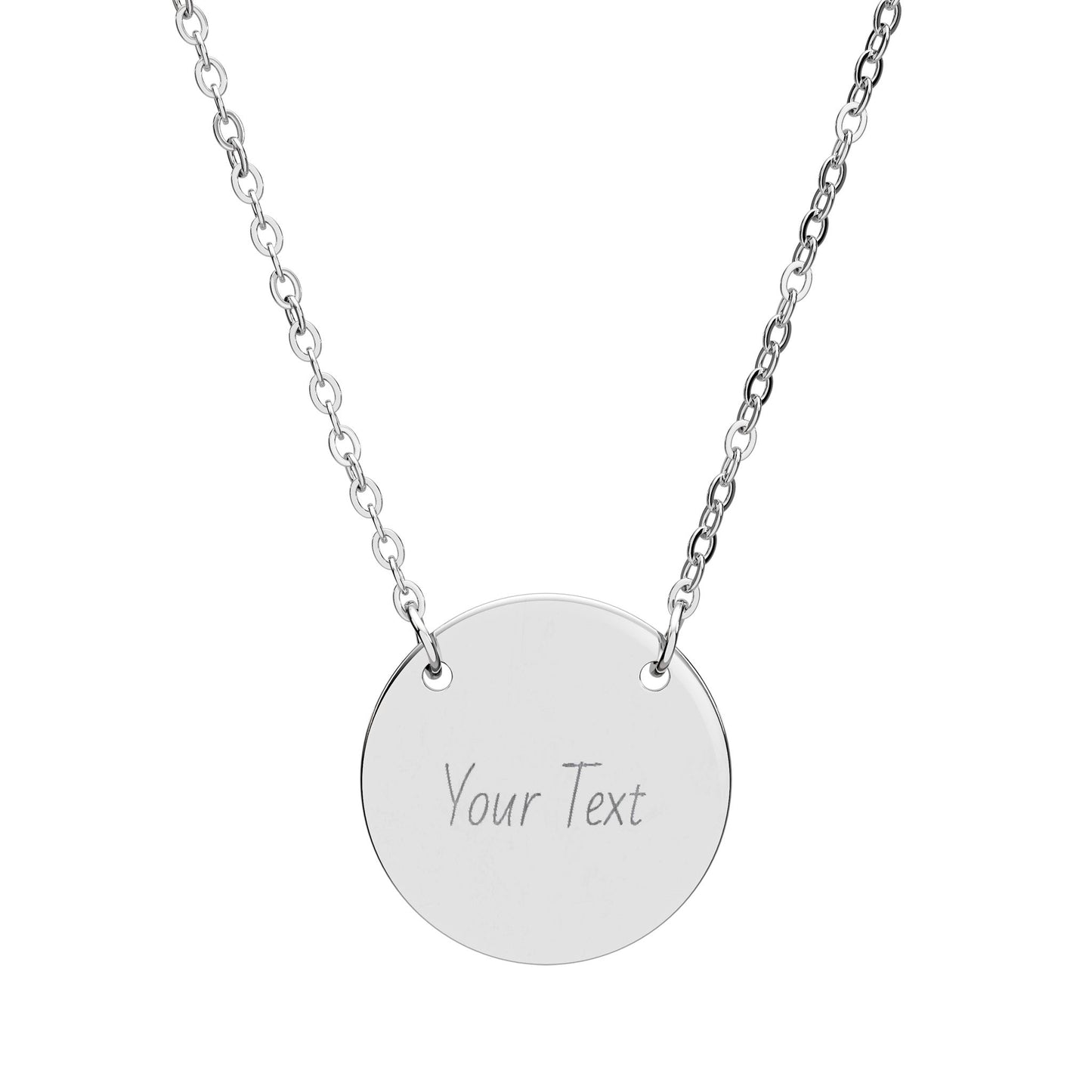 Personalized Circle Necklace — Engraved Custom Disc Pendant, Gift For Valentines Day | Mothers Day