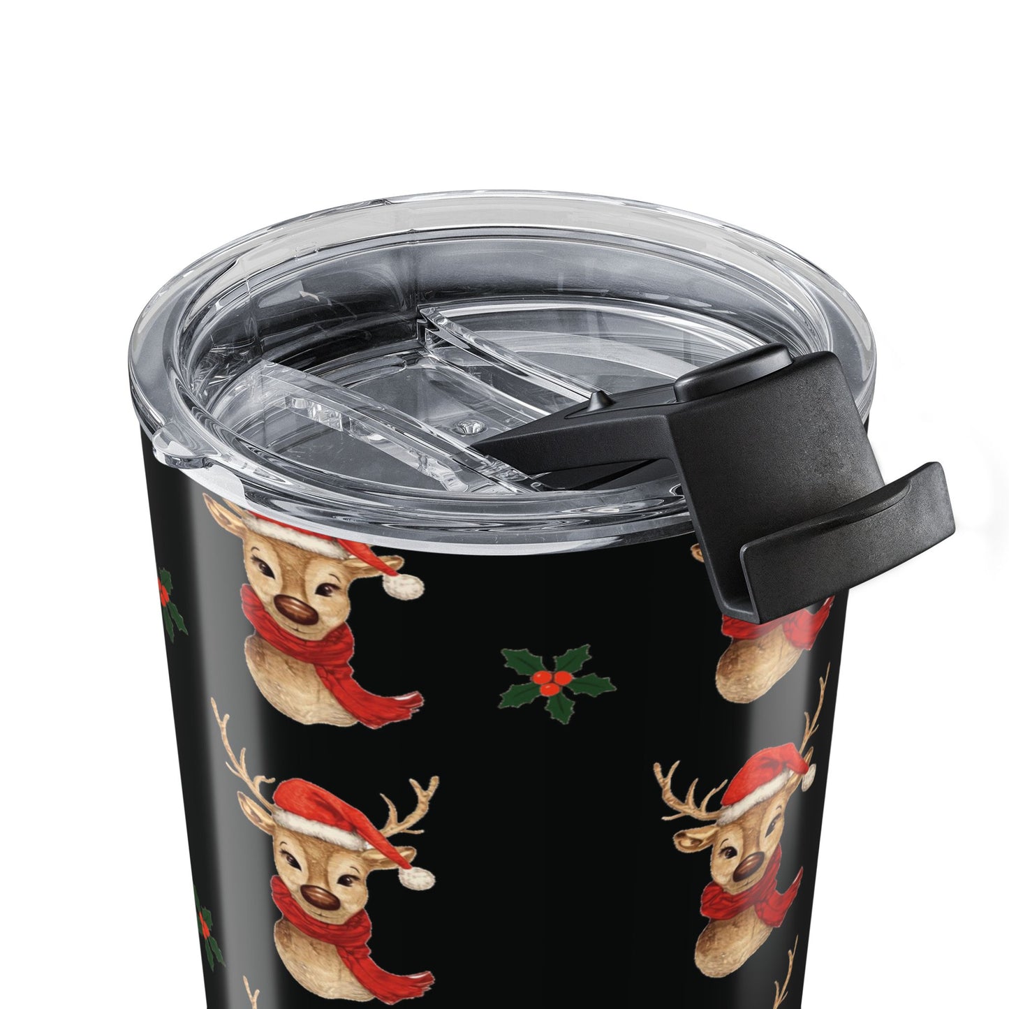 Christmas Reindeer Tumbler, 20oz Holiday Drinkware, Cute Gift for Her, Festive Travel Cup, Winter Beverage Flask