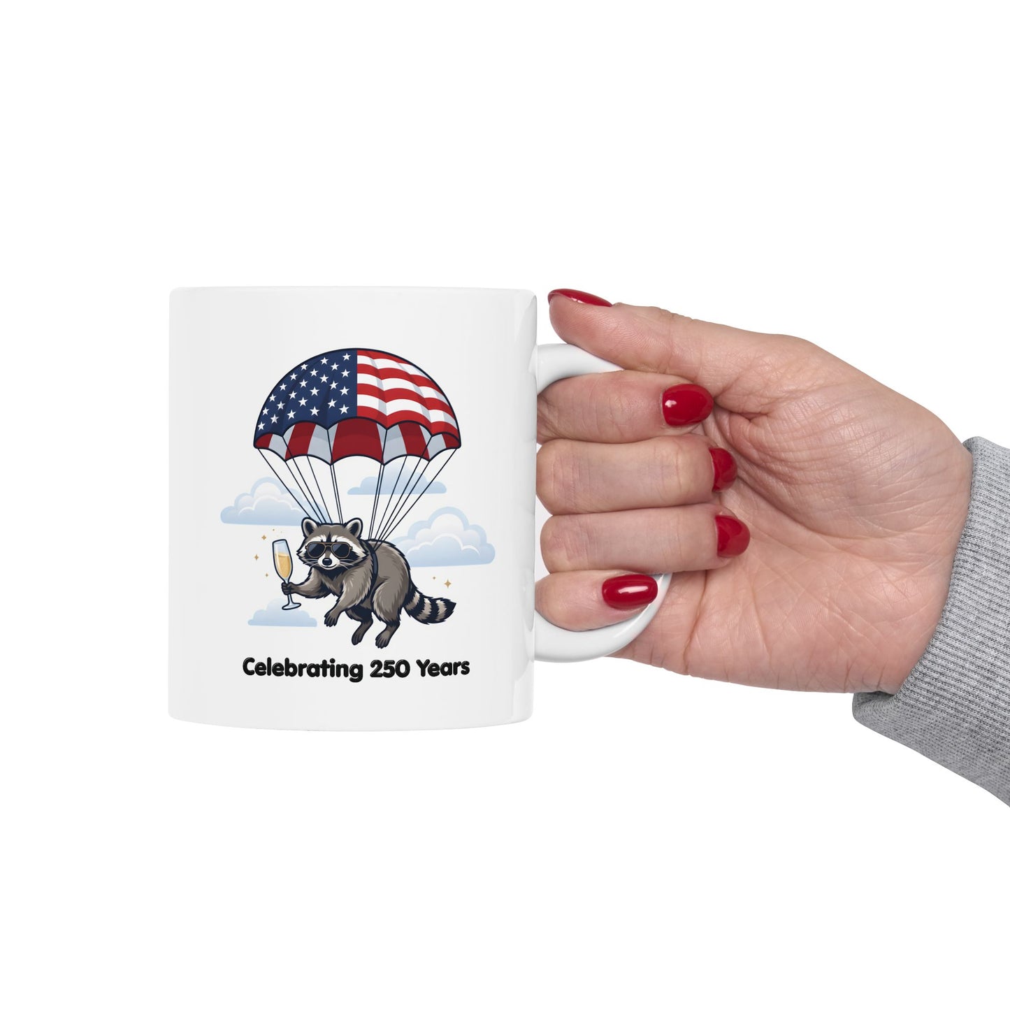 Patriotic Raccoon Ceramic Mug