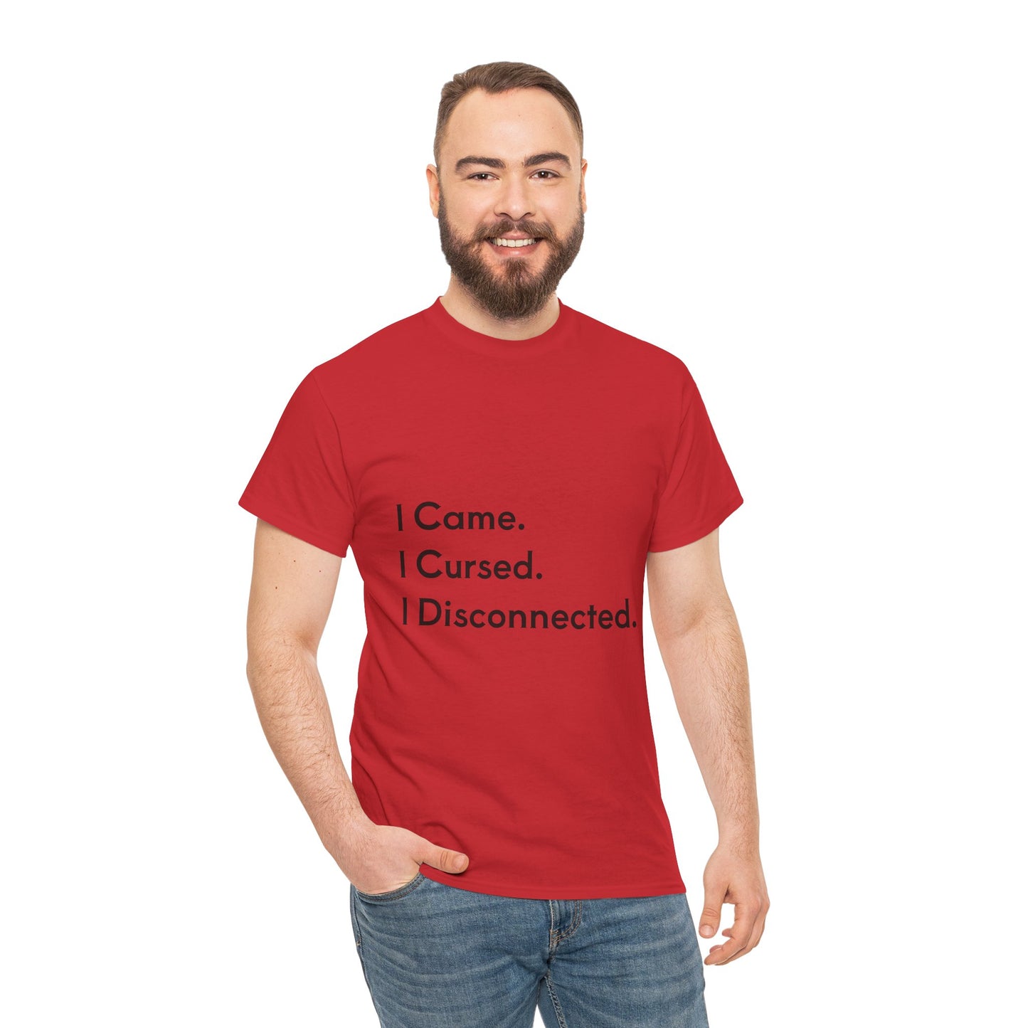 I Came I Cursed I Disconnected Unisex Heavy Cotton Tee, Funny Halloween T-Shirt
