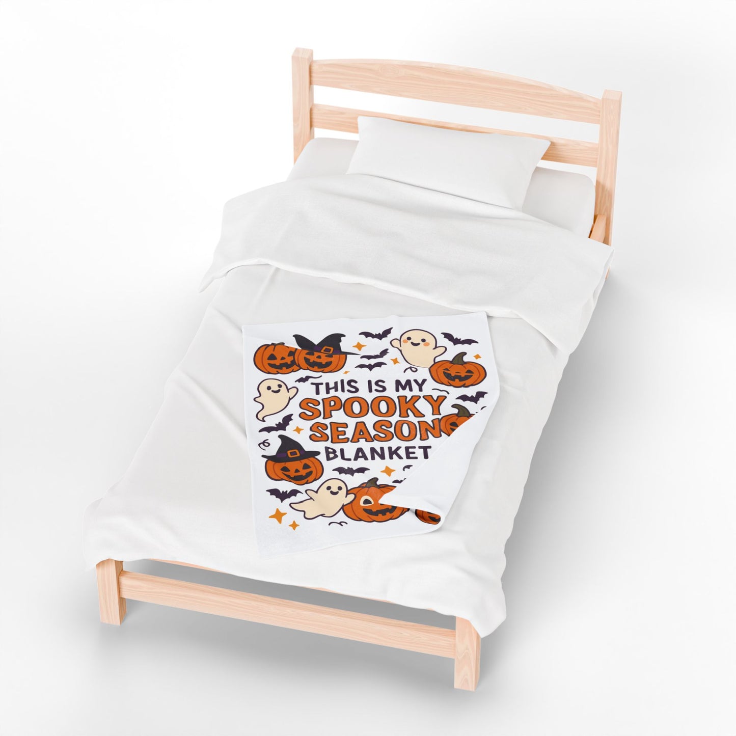 Halloween Themed Velveteen Plush Blanket, Cozy-Spooky Blanket
