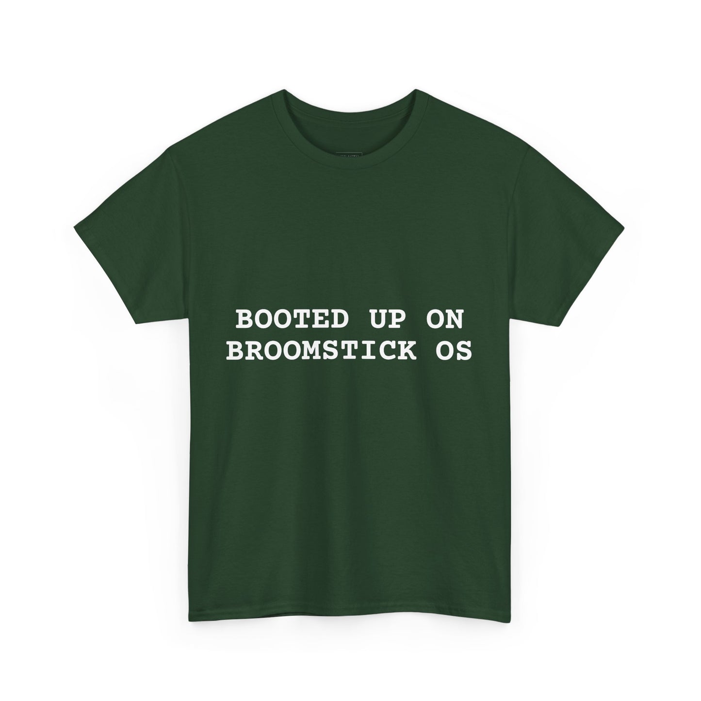 Broomstick OS Tee, Funny Graphic Tee for Tech Lovers, Unisex Cotton T-Shirt