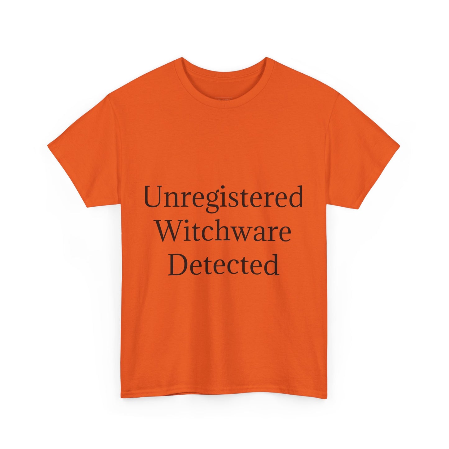 Unisex Heavy Cotton Tee - Unregistered Witchware Detected, Witchy Apparel, Halloween Tee