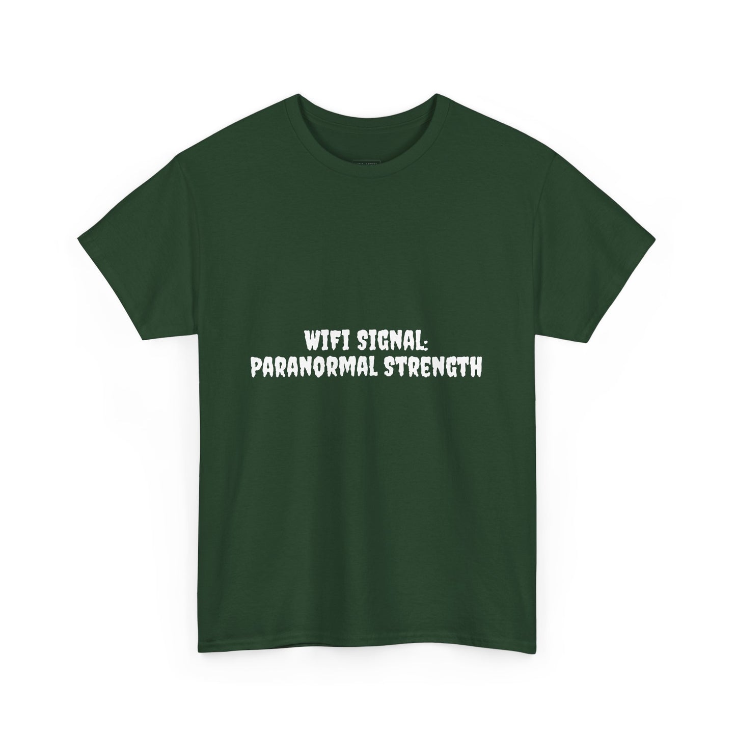 Paranormal Strength Tee, Unisex Heavy Cotton Tee, Funny Wifi Signal T-Shirt, Humor Apparel