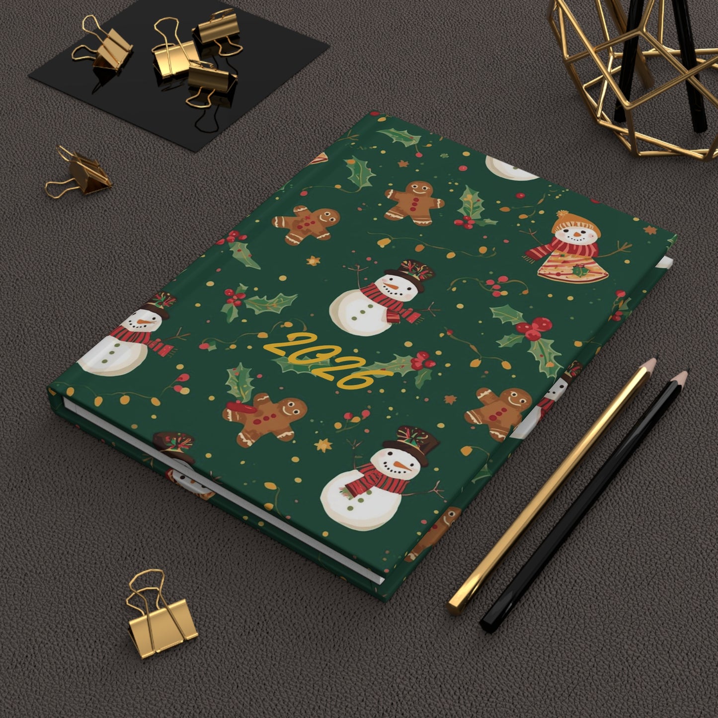Christmas Themed Hardcover Journal - Christmas Stationery Gift