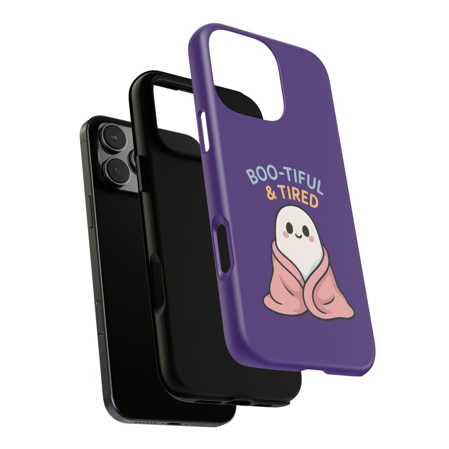 Boo-Tiful & Tired Phone Case, Halloween-Themed Design