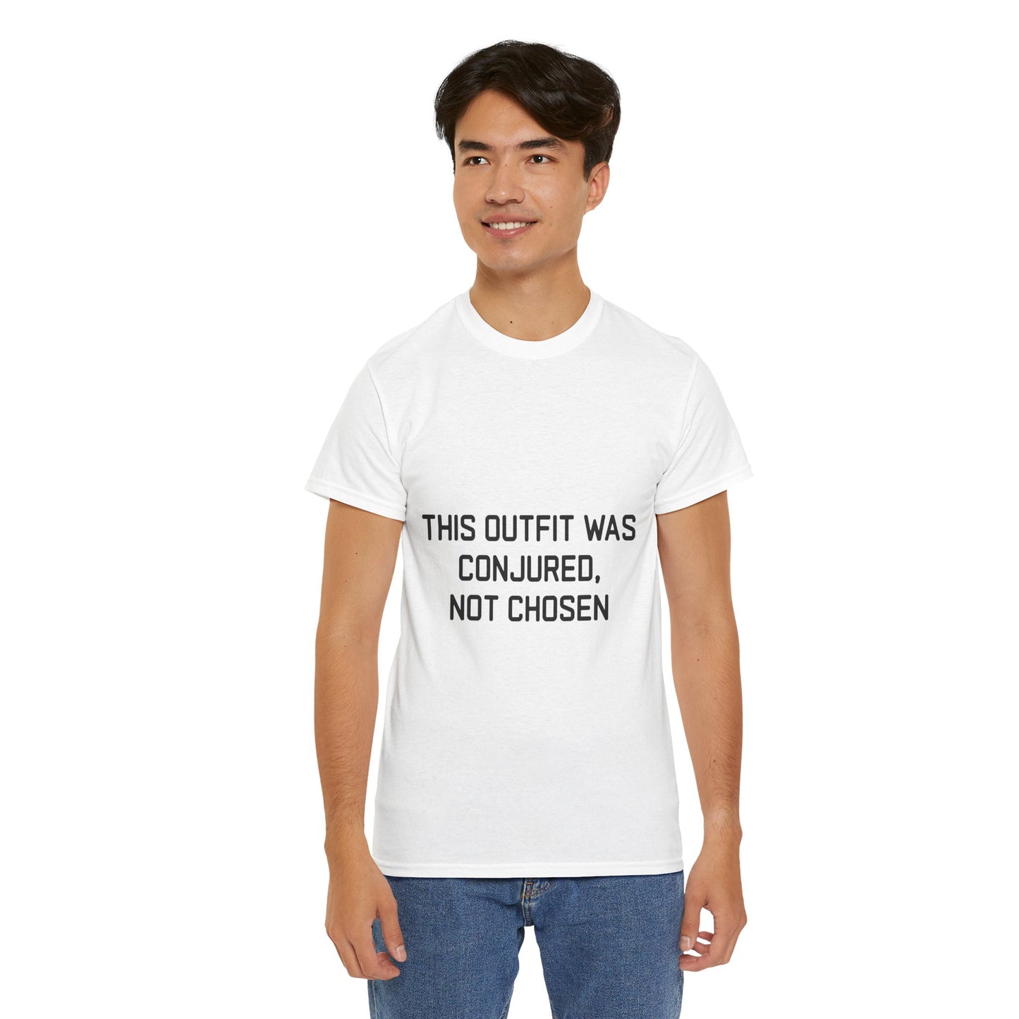 Unisex Heavy Cotton Tee - 'This Outfit Was Conjured, Not Chosen' - Funny Halloween T-shirt