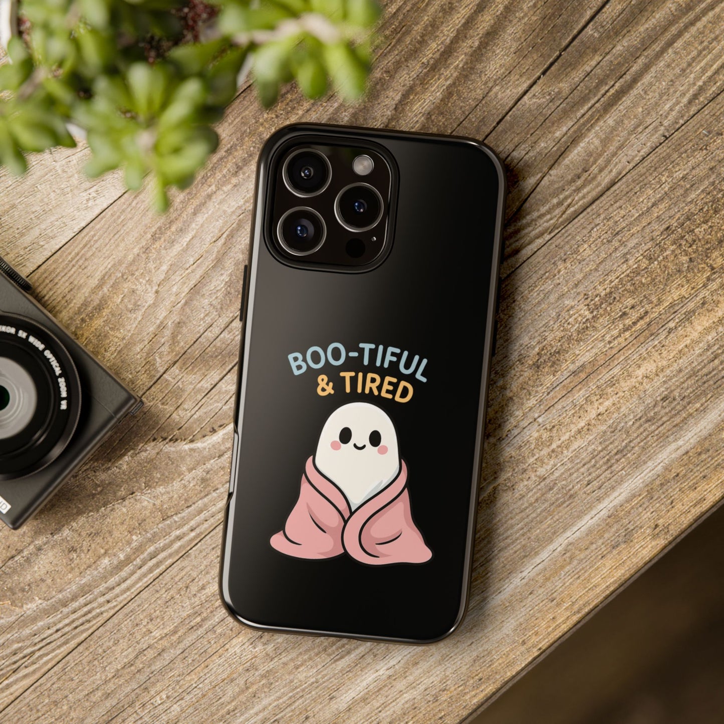 Boo-tiful & Tired Phone Case, Halloween-Themed Design