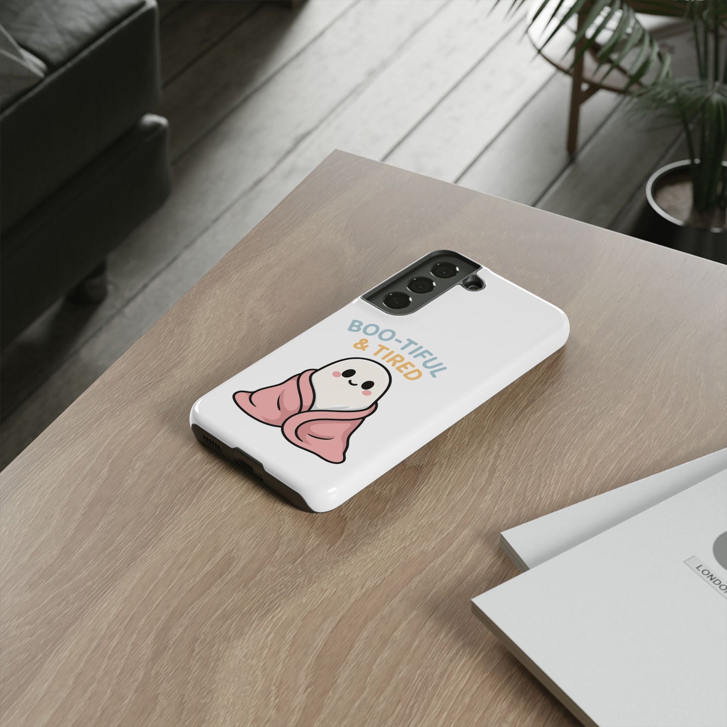 Boo-tiful & Tired Phone Case, Halloween-Themed Design