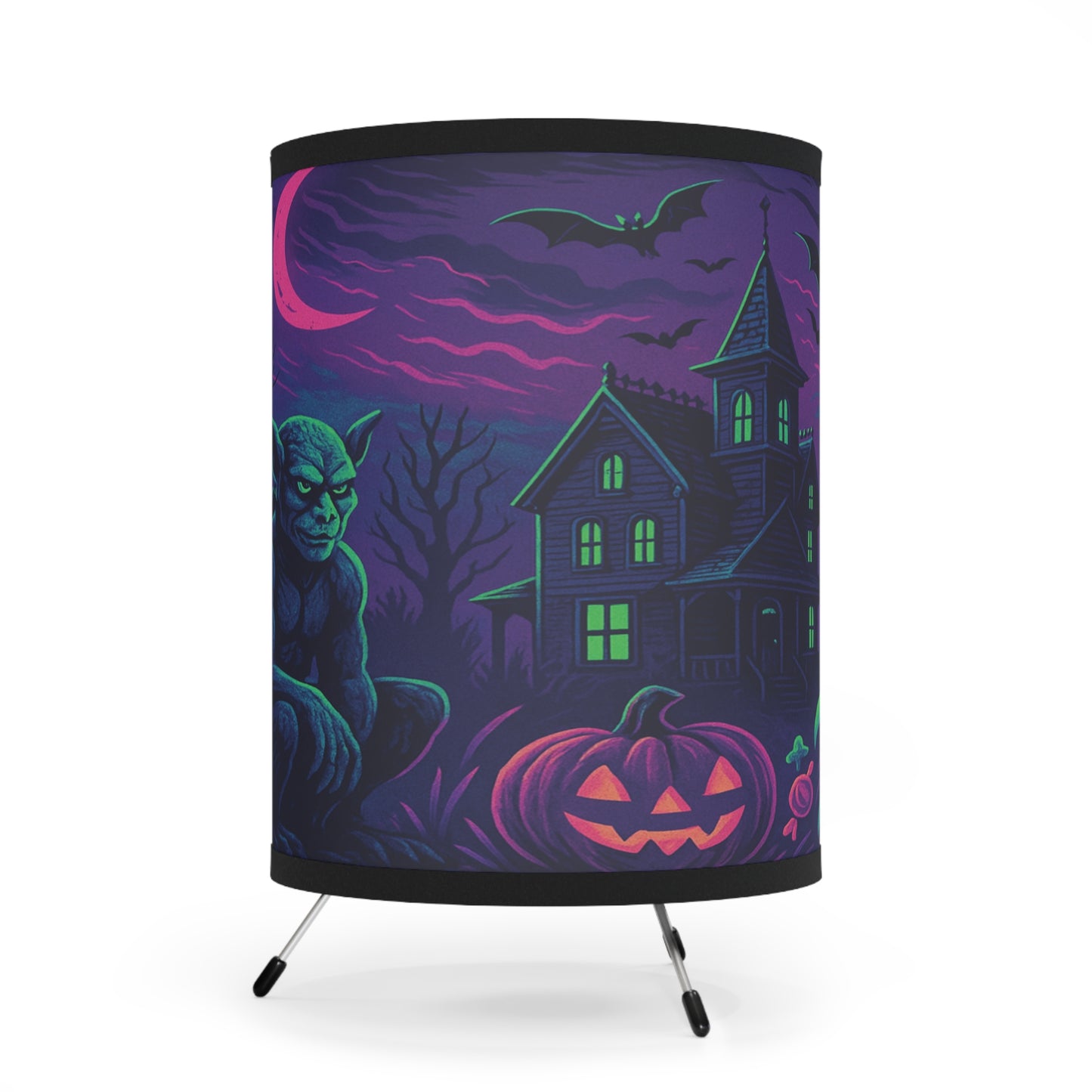 Halloween Tripod Lamp, Spooky Home Decor, Unique Nightlight for Parties