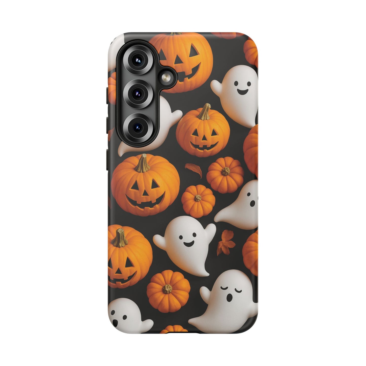 Halloween Phone Case, Spooky Ghosts and Pumpkins Design