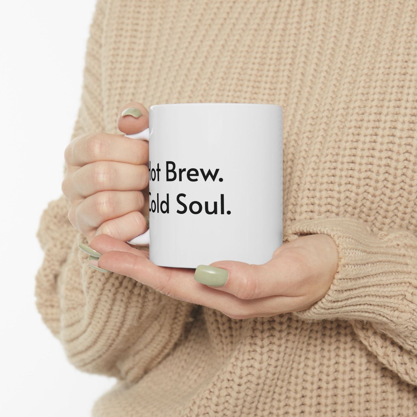 Hot Brew Cold Soul Ceramic Mug – Perfect Gift for Halloween
