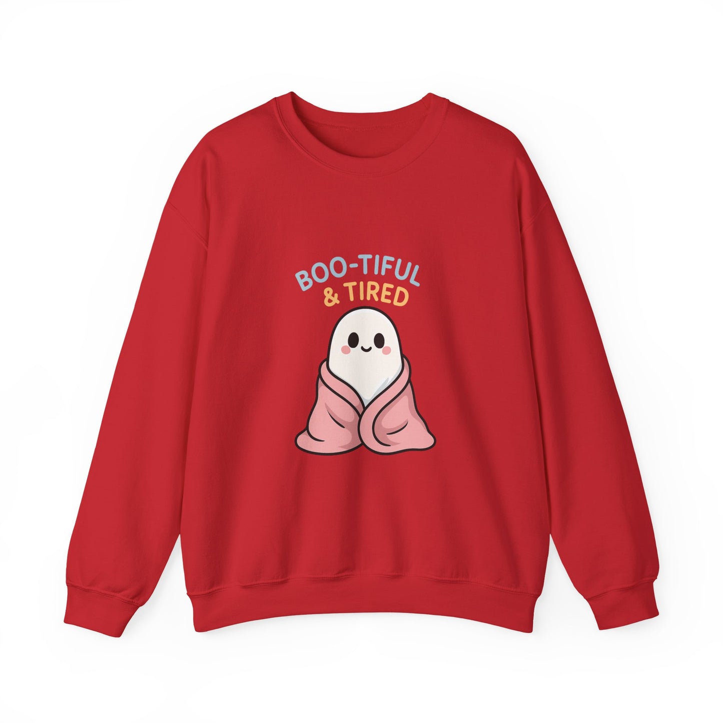 Boo-tiful & Tired Sweatshirt, Halloween-Themed Design