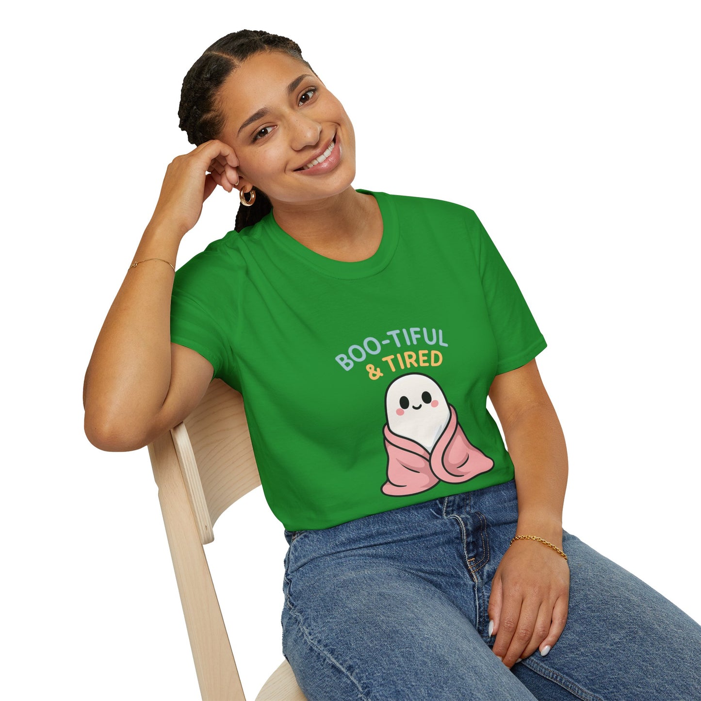 Boo-Tiful & Tired T-Shirt, Halloween-Themed Unisex T-Shirt