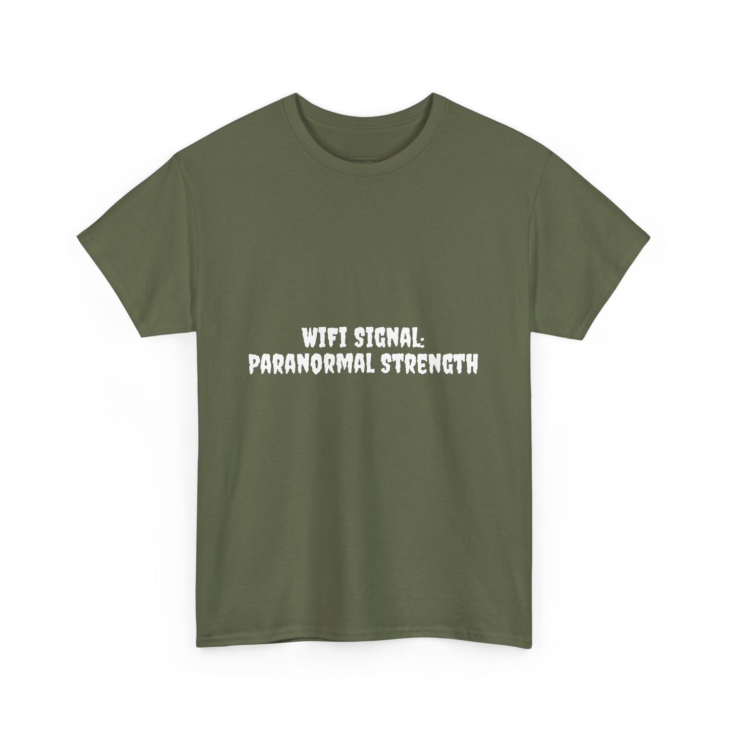 Paranormal Strength Tee, Unisex Heavy Cotton Tee, Funny Wifi Signal T-Shirt, Humor Apparel