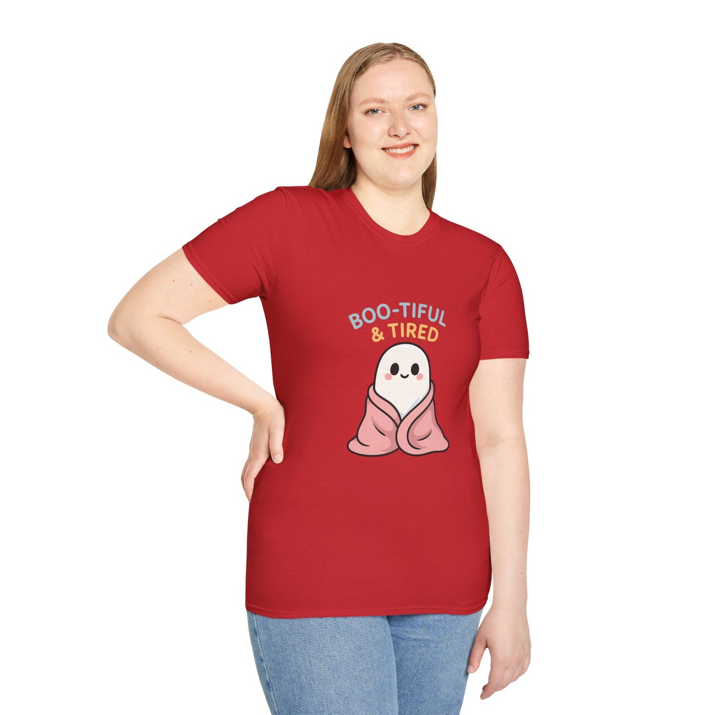 Boo-Tiful & Tired T-Shirt, Halloween-Themed Unisex T-Shirt