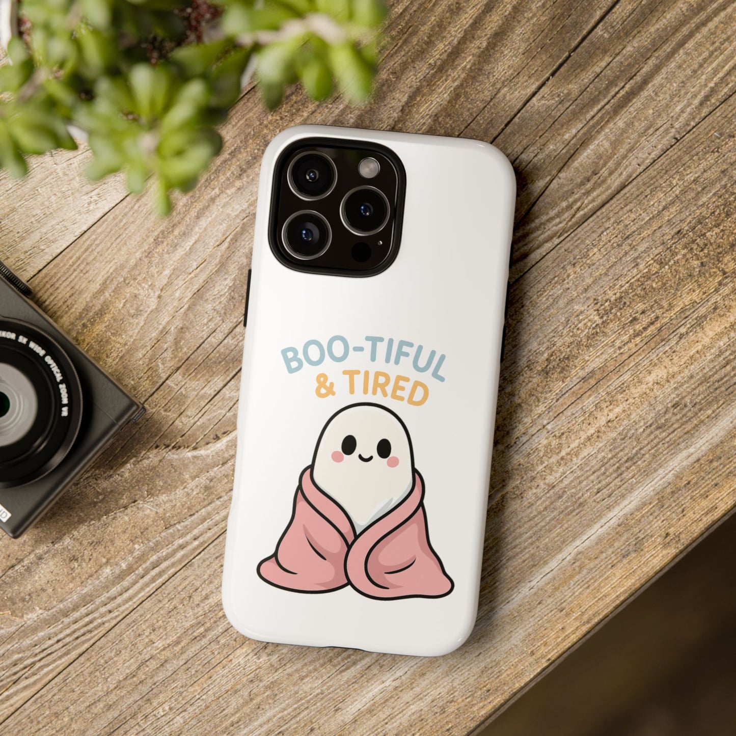Boo-tiful & Tired Phone Case, Halloween-Themed Design