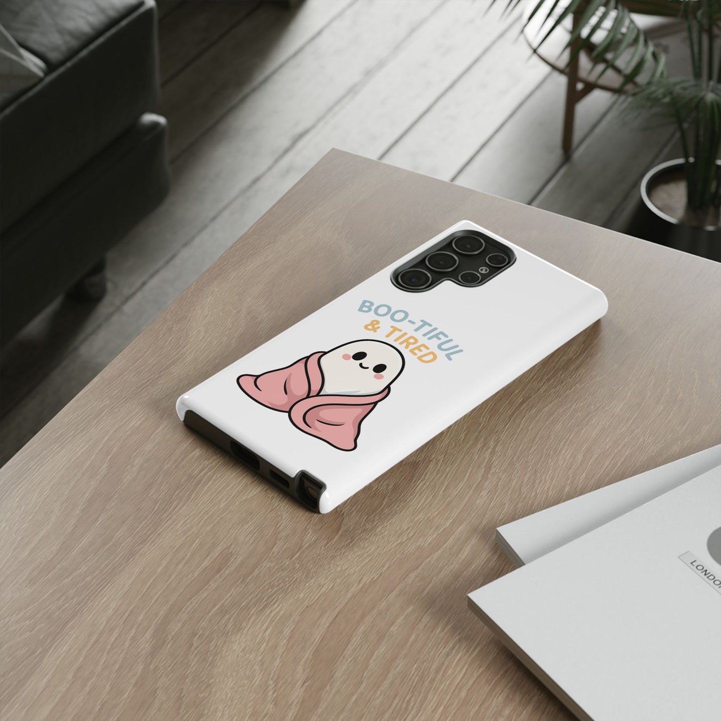 Boo-tiful & Tired Phone Case, Halloween-Themed Design