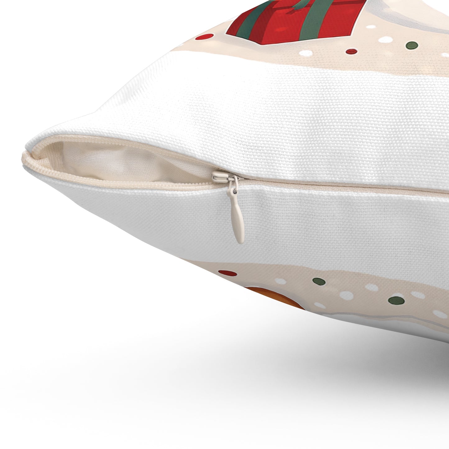 Let It Snow Snowman & Gingerbread Holiday Throw Pillow, Christmas Decoration