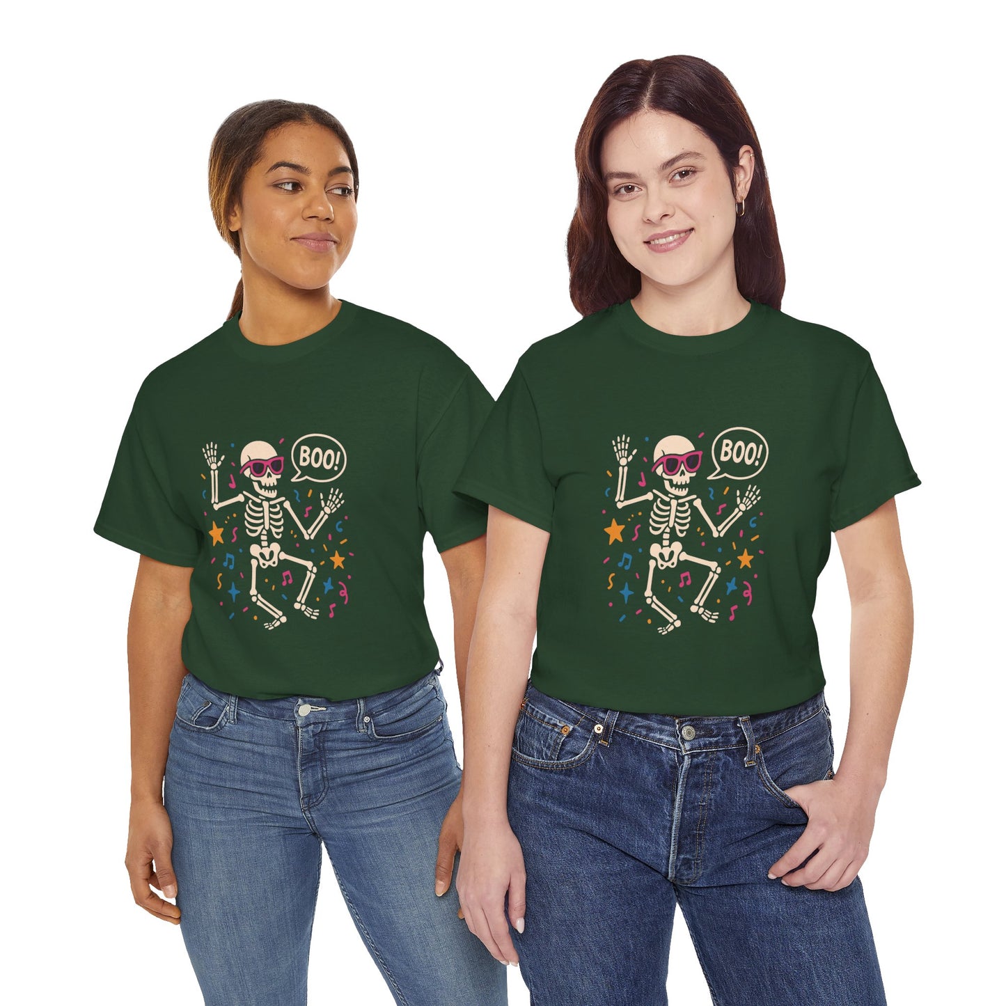 Halloween Skeleton Tee, Unisex Graphic Tee, Spooky Fun Shirt