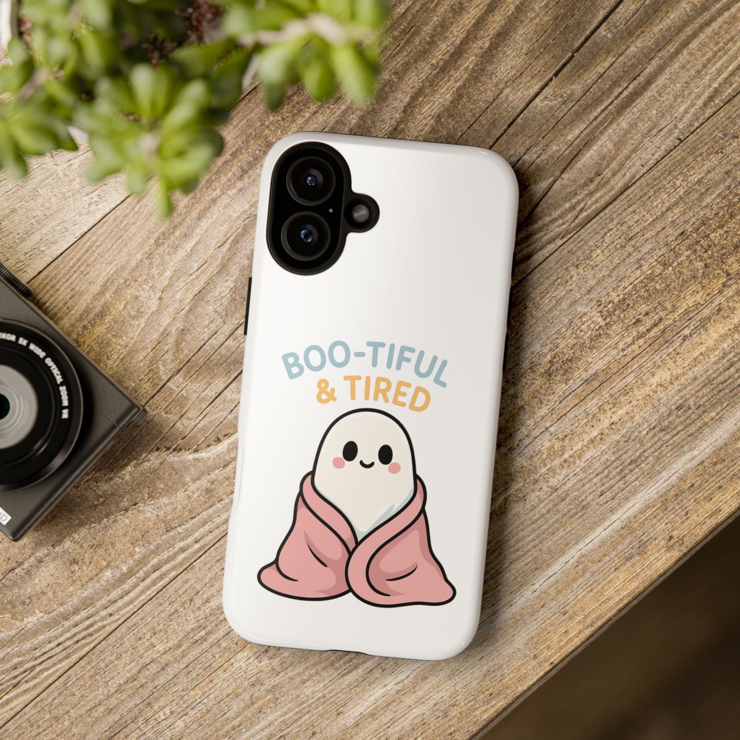 Boo-tiful & Tired Phone Case, Halloween-Themed Design