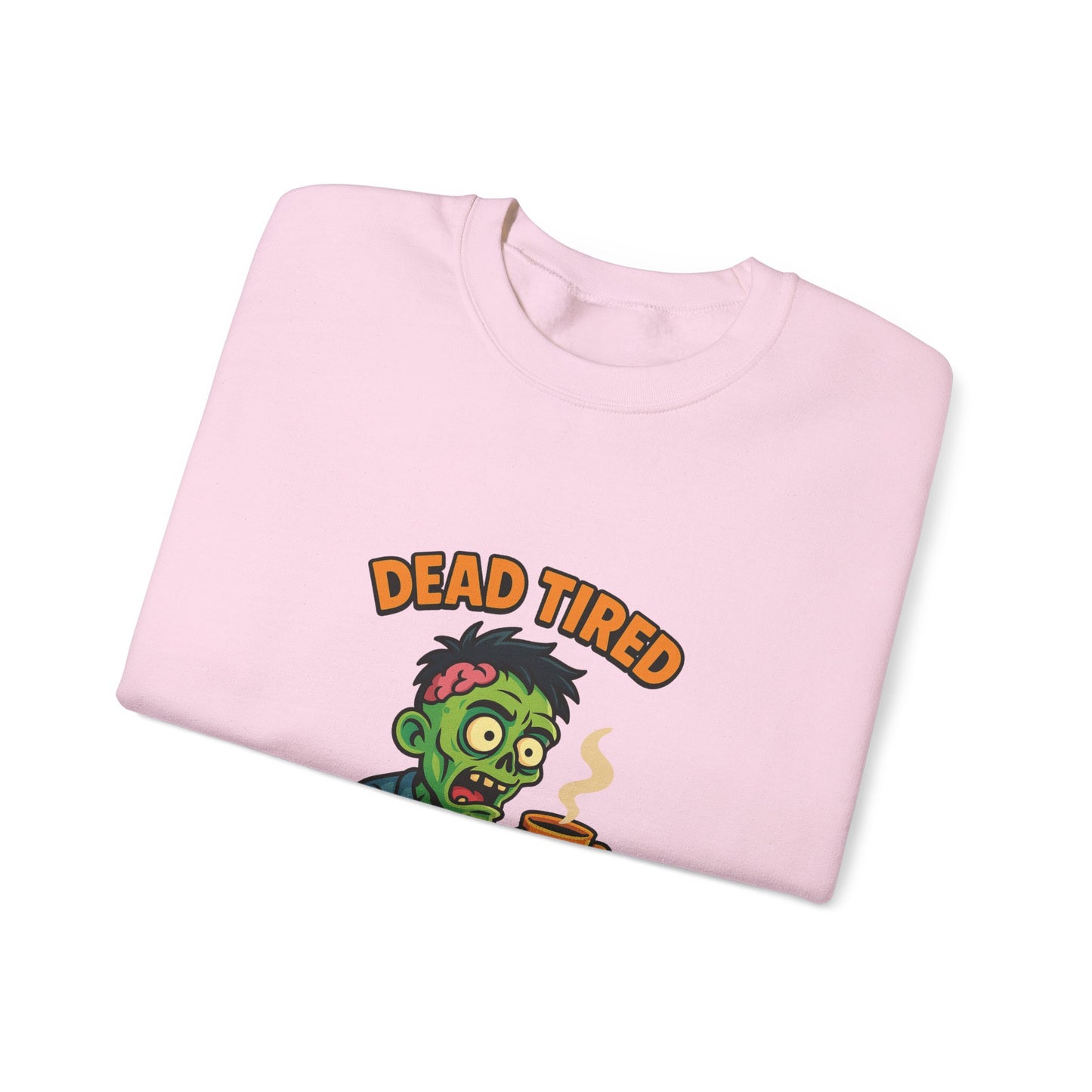 Dead Tired Zombie Sweatshirt, Funny Halloween Crewneck, Spooky Season Apparel