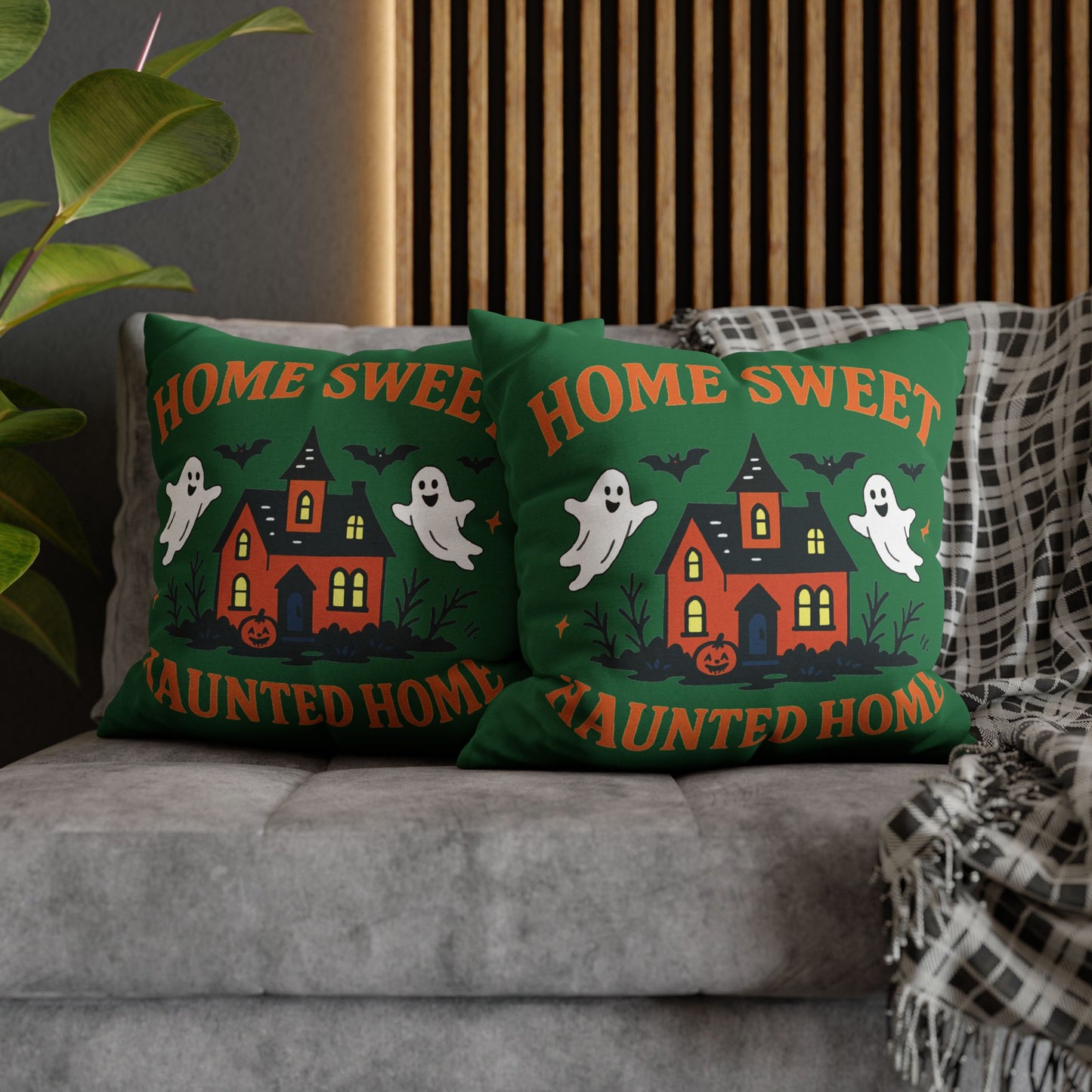 Halloween-Themed Decorative Pillowcase, Haunted Home Accent