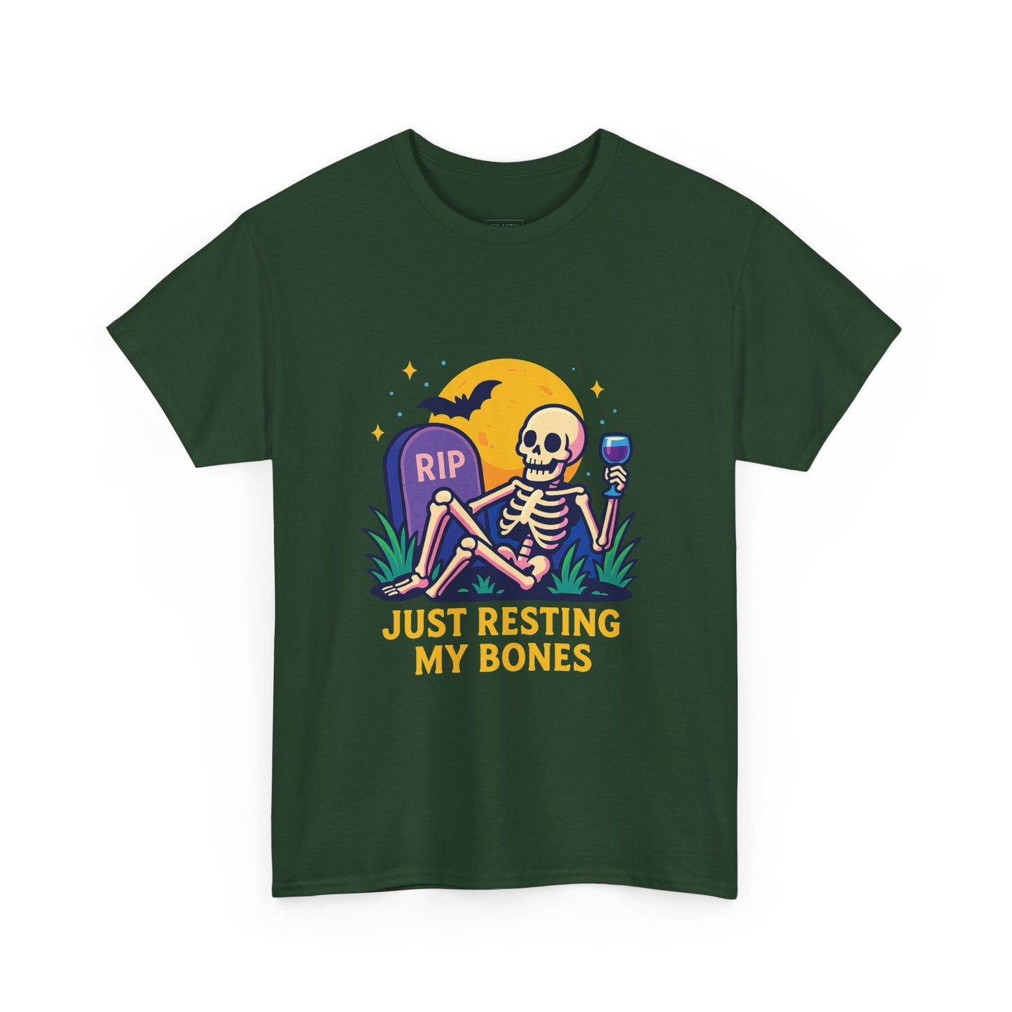 Skeleton Tee - Just Resting My Bones, Unisex Halloween Shirt