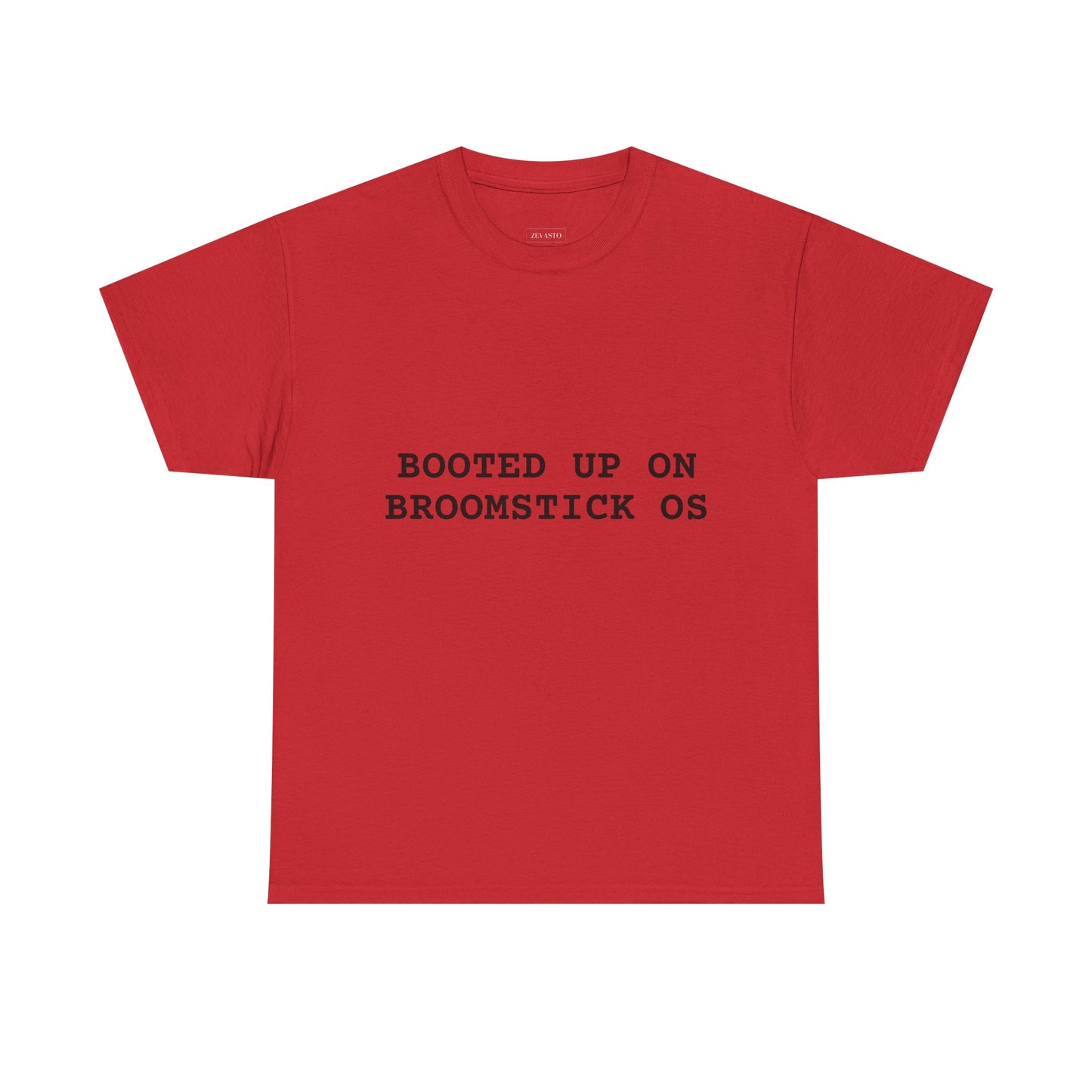 Broomstick OS Tee, Funny Graphic Tee for Tech Lovers, Unisex Cotton T-Shirt