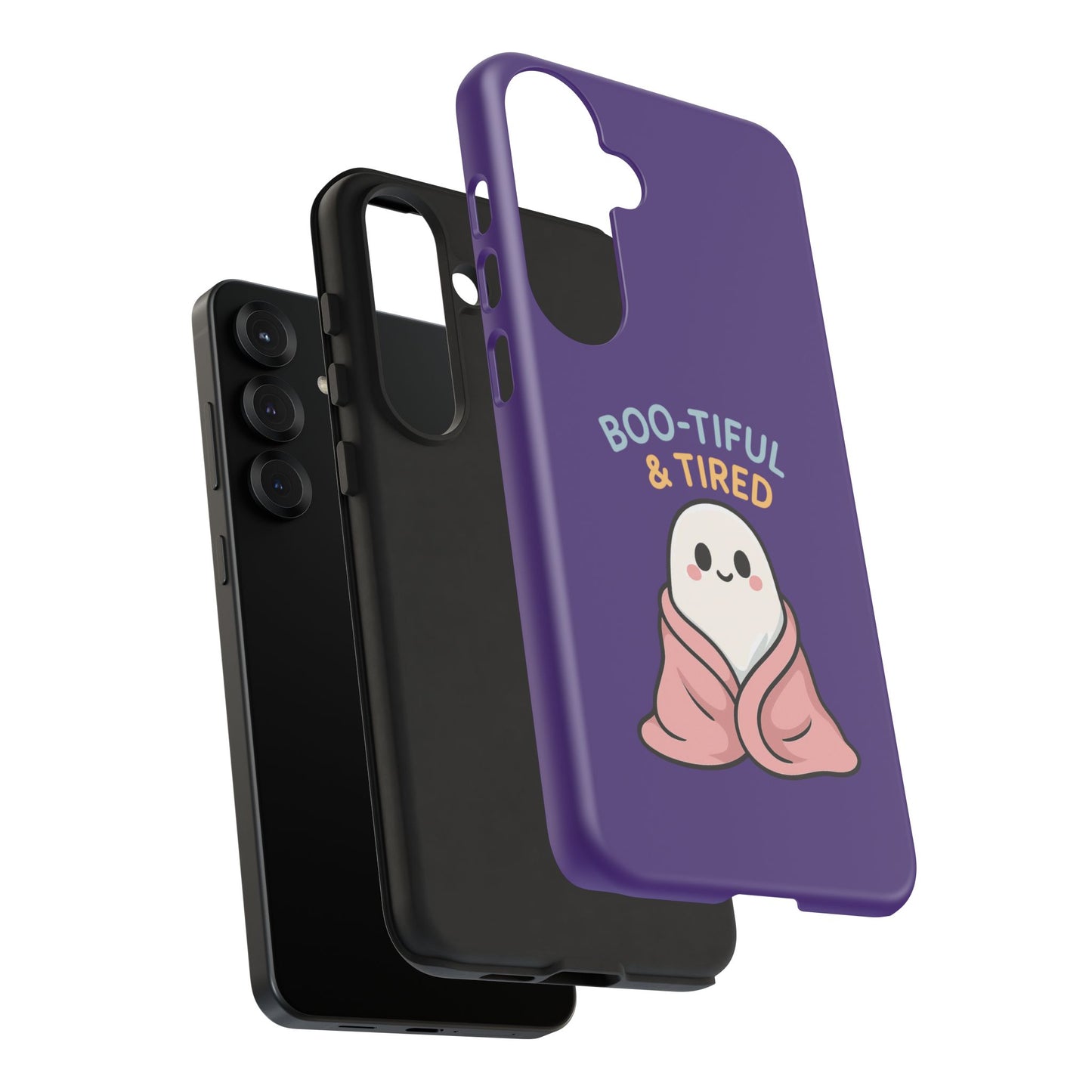 Boo-Tiful & Tired Phone Case, Halloween-Themed Design
