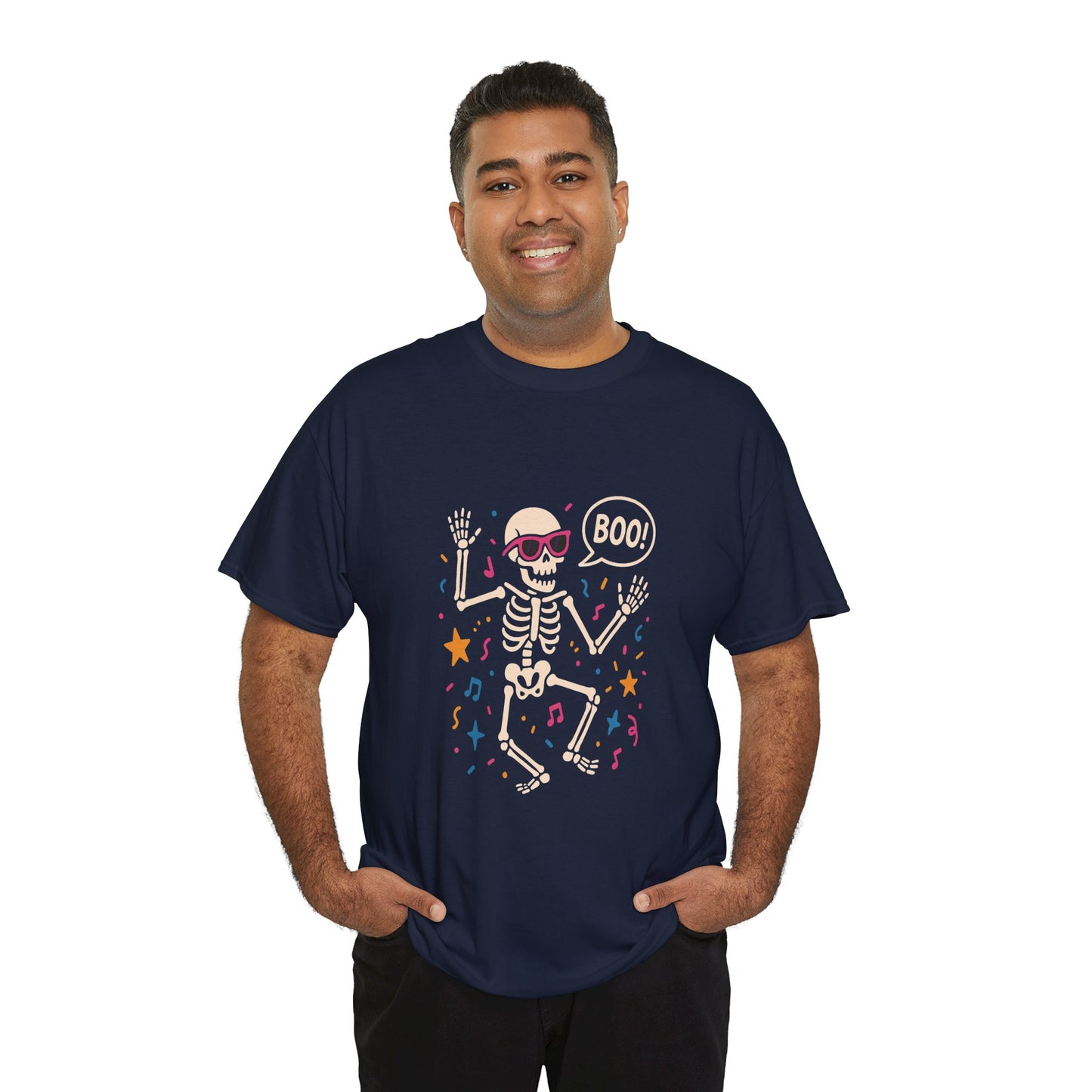 Halloween Skeleton Tee, Unisex Graphic Tee, Spooky Fun Shirt