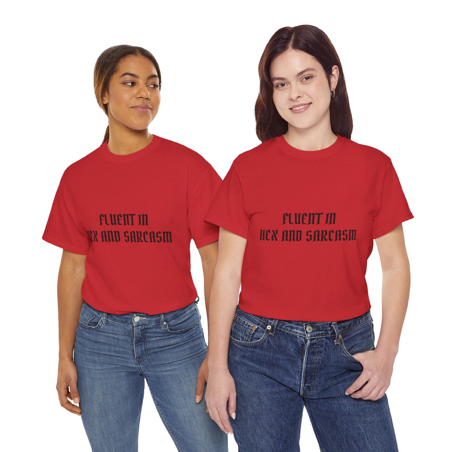 Fluent in Hex and Sarcasm Unisex Heavy Cotton Tee, Perfect for Geeky Humor Lovers, Halloween Apparel