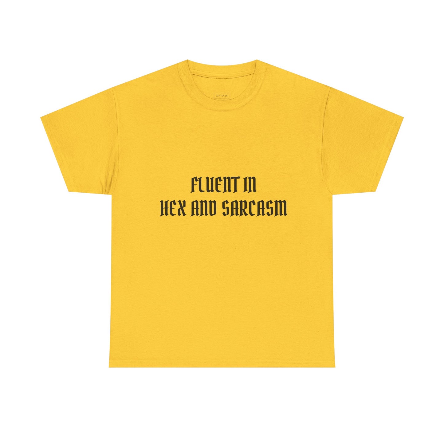 Fluent in Hex and Sarcasm Unisex Heavy Cotton Tee, Perfect for Geeky Humor Lovers, Halloween Apparel