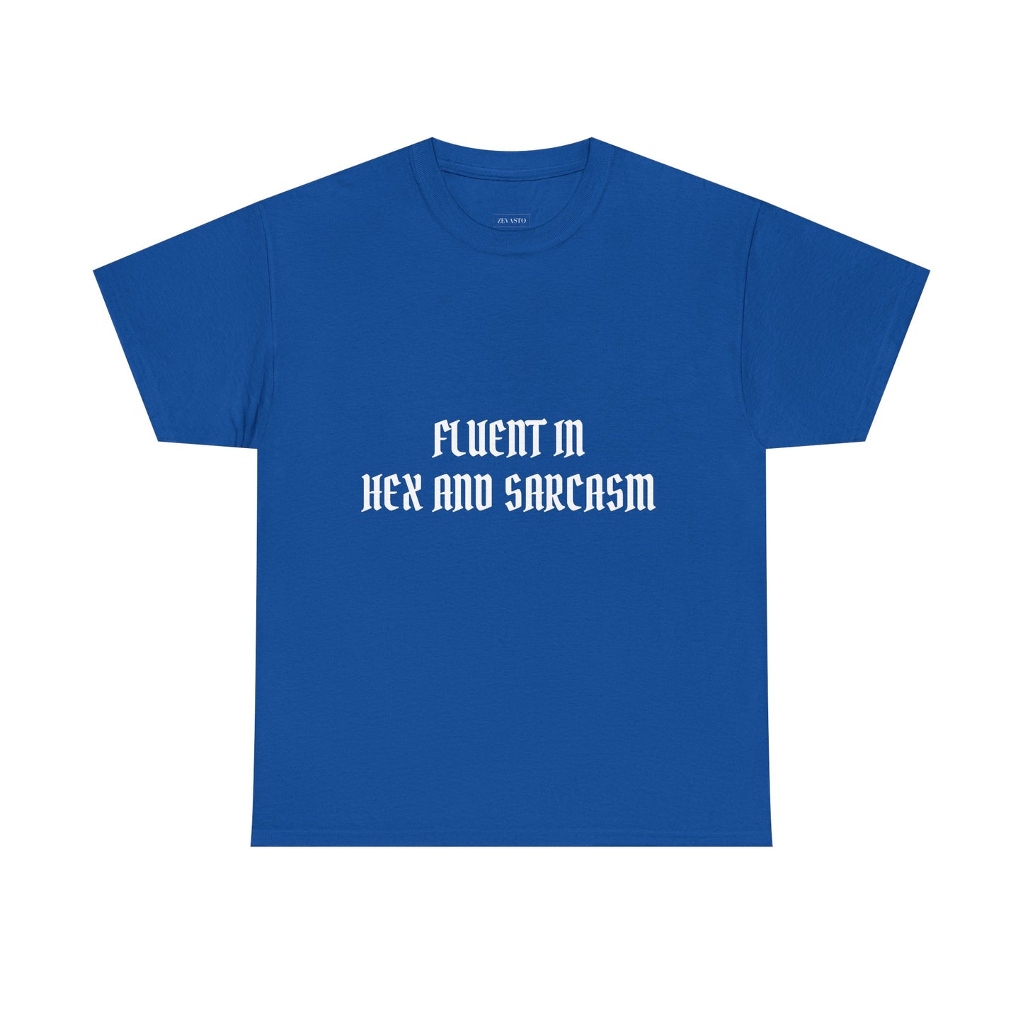 Fluent in Hex and Sarcasm Unisex Heavy Cotton Tee, Perfect for Geeky Humor Lovers, Halloween Apparel