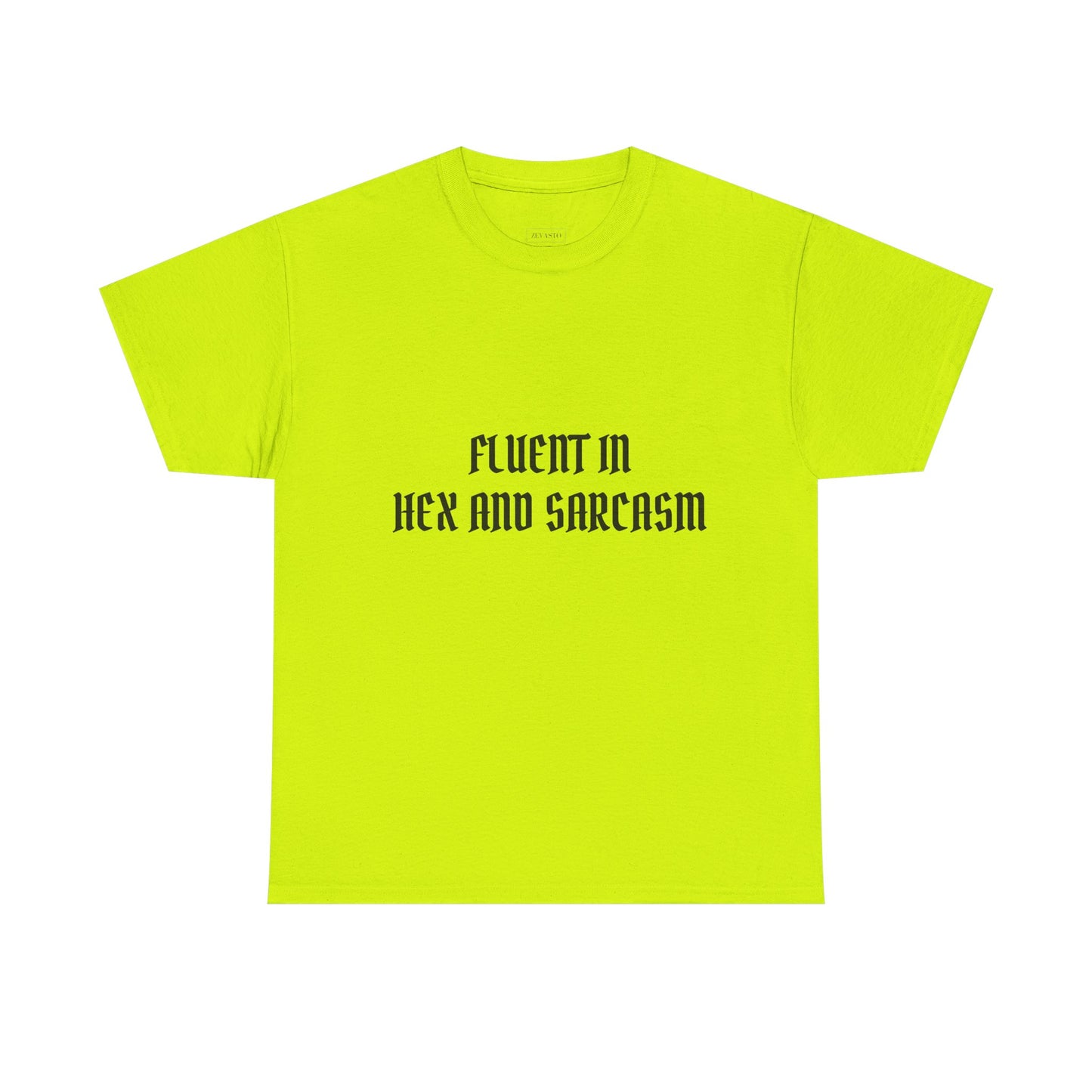 Fluent in Hex and Sarcasm Unisex Heavy Cotton Tee, Perfect for Geeky Humor Lovers, Halloween Apparel