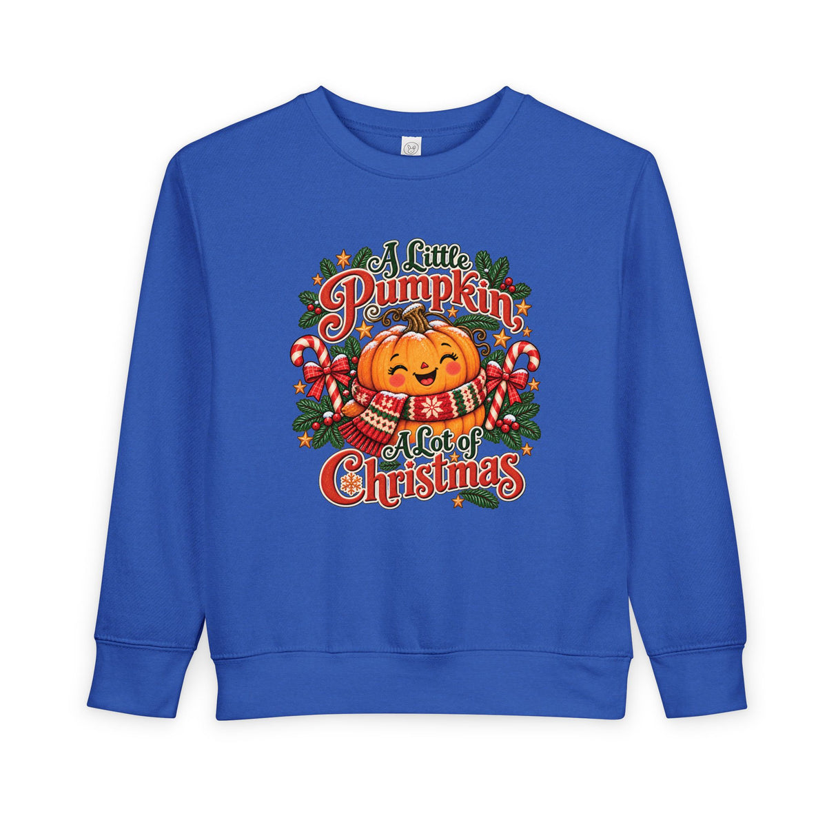 Toddler Sweatshirt — "A Little Pumpkin, A Lot of Christmas" Holiday Crewneck